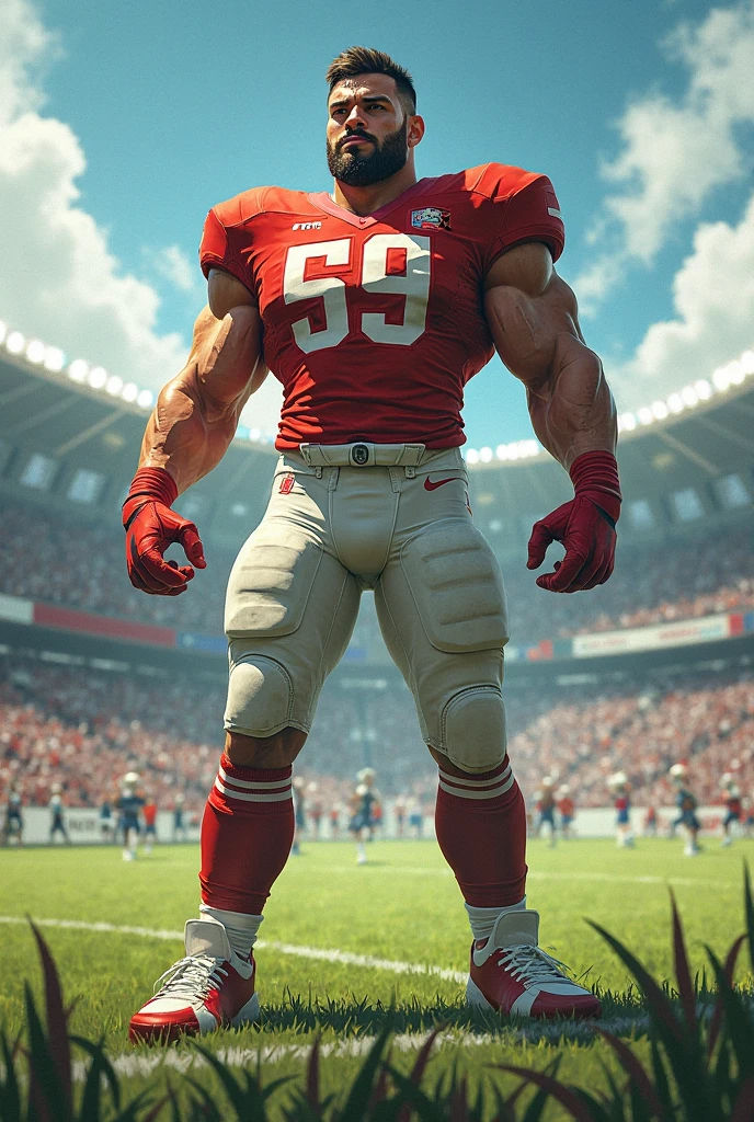 5 meter tall man in a football game invades the field