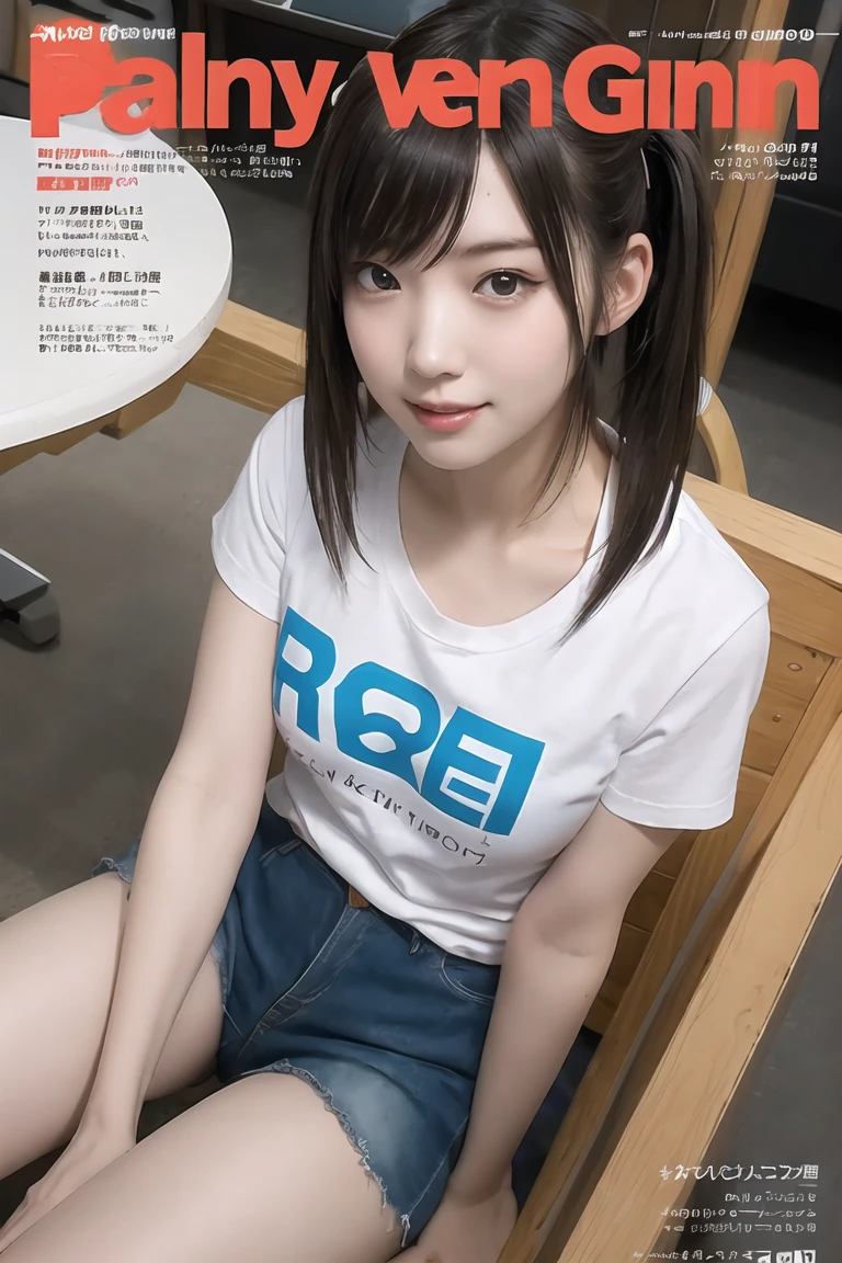 1girl in, 20yr old, gradient, up looking_で_viewer, Black_hair, Solo by JM、Yoshiko Akishino
