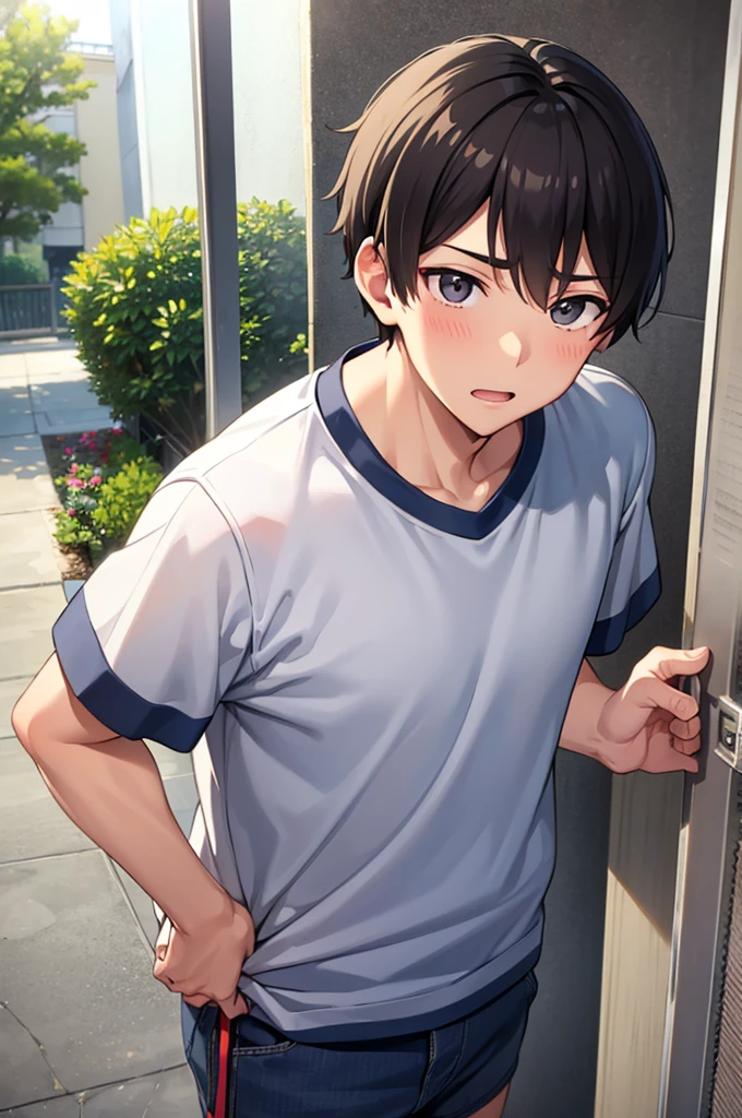 cool,,,,Refreshing athletic guy,,,boy,charm,Action,Vibrancy,Japanese high school student style,Magazine talent style,clavicle,thin limbs,Male Focus,main character,Buddy,Gentle Breeze,Dust,Natural light,Big white shirt,face,hand,eye,Her personality is pure and cute,Biologically correct、From same-sex friendship to love,,brainwashing、Hypnosis、blush、