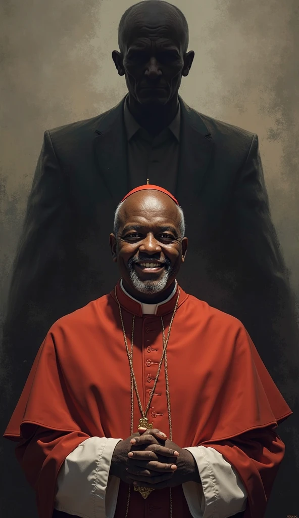 Christian pastor with a bleeding hand tied to a chair