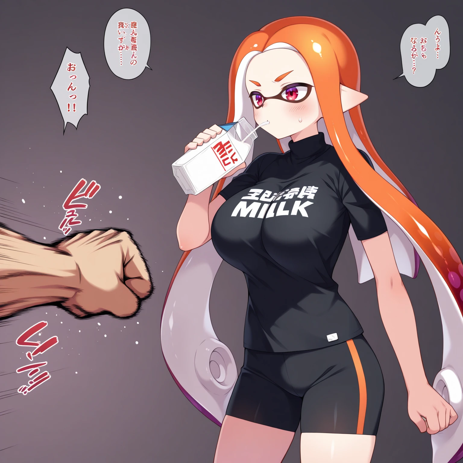 masterpiece, best quality,anime style, 1 girl,(((slender body))), (((small eyes,small ))),(((gym uniform))),(((((3 monkeybbing the girl))))),((((cum facial), (beautiful face), (((short hair))), (((straight hair))), ((((silver hair)))),detailed beautiful skin, (perfect hands, perfect anatomy)
