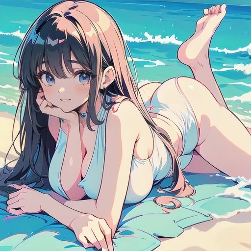 ((Best quality)), ((masterpiece)), (detailed),
Hu Tao, naked,on the beach,excited,wet,tender,embarrassed,playful,masturbates,shows breasts,legs spread,fingering