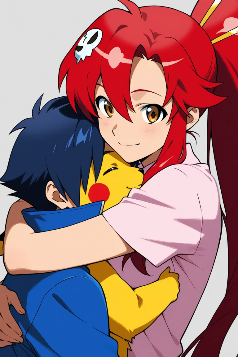 son goku, 1boy,madoka,1girl, couple, hug , love ,affection