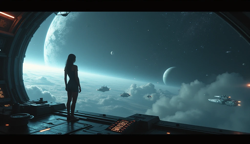 brightly colored abstract image of a space station with a spiral, epic beautiful space scifi, chaotic cinematic space rift, greg beeple, (((((flying cars, 1drone))))), planets colliding, beeple and tim hildebrandt, beeple and jean giraud, end of the universe, galaxy space sci-fi, ringworld, by Mike "Beeple" Winkelmann. Matrix style, (((((Matrix cascading code))))), (((((a futuristic twin tower skyscraper with a unique twisted design))))), (((((OLED GUI interfaces in the building))))), at night, (((((1girl, solo))))), photo realistic, (((large-breast:1.2 slim body, cleavage))), (((off broken mini sling-shirt and black sling bra, extreamly short pleated miniskirt exposing panty))), (((((running pose))))), (((((((matrix style black micro sunglasses))))))), ((((((((((aiming with a short gun)))))))))), (((((looking at camera))))), (((very low view))), (((((half-body thigh level medium shot))))), (((cinematic lighting))).
