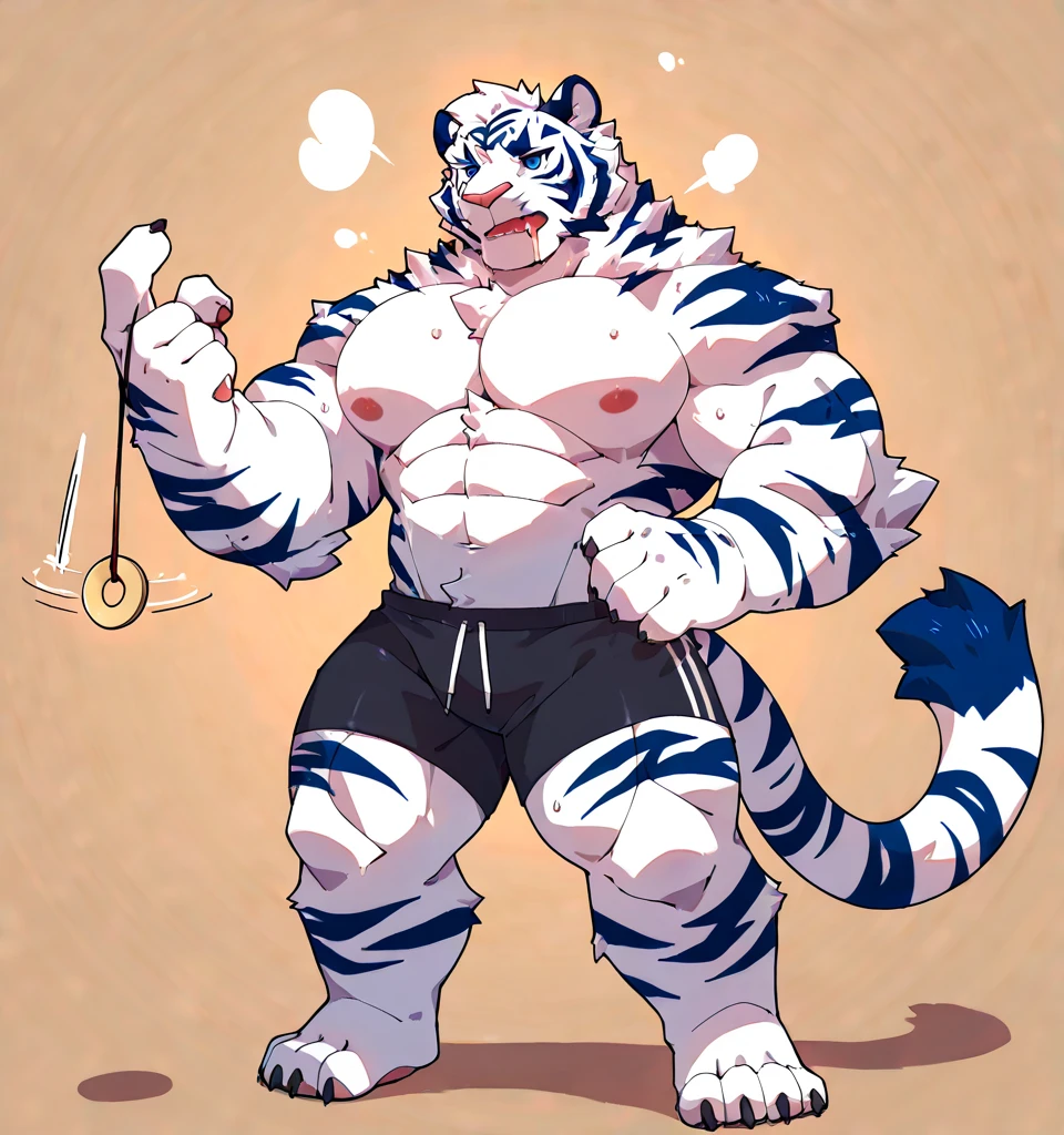 axel cosmas , solo, towel on shoulder,black shorts plump, huge, gym background, nipples, big fat belly, big ass, eyes shut, standing, 5 fingers, musclegut body, lineart, normal eyes, wet body, macro body, massive body, huge pecs, very wide