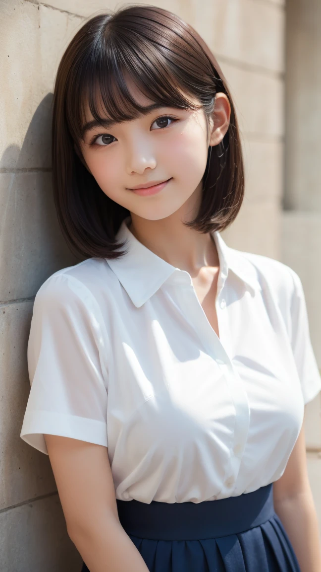 (highest quality、Tabletop、8k、Best image quality、Award-winning works)、Cute school girl、alone、Perfect beautiful composition、(A uniform shirt with a completely open chest:1.5)、(Unbutton your shirt to reveal your chest:1.5)、(Very small bare breasts exposed:1.5)、(Very short hair:1.1)、(Bangs cut in a straight line:1.1)、Slender body、(She looks at me with a shy smile:1.1)、(Strongly blurred park background:1.1)、Natural Makeup、Ultra-high definition beauty face、Ultra HD Hair、Ultra-high definition sparkling eyes、(Pure white skin shining in ultra-high definition:1.1)、Ultra-high quality glossy lips、Accurate anatomy、Ultra HD Hair、(Very bright:1.1)