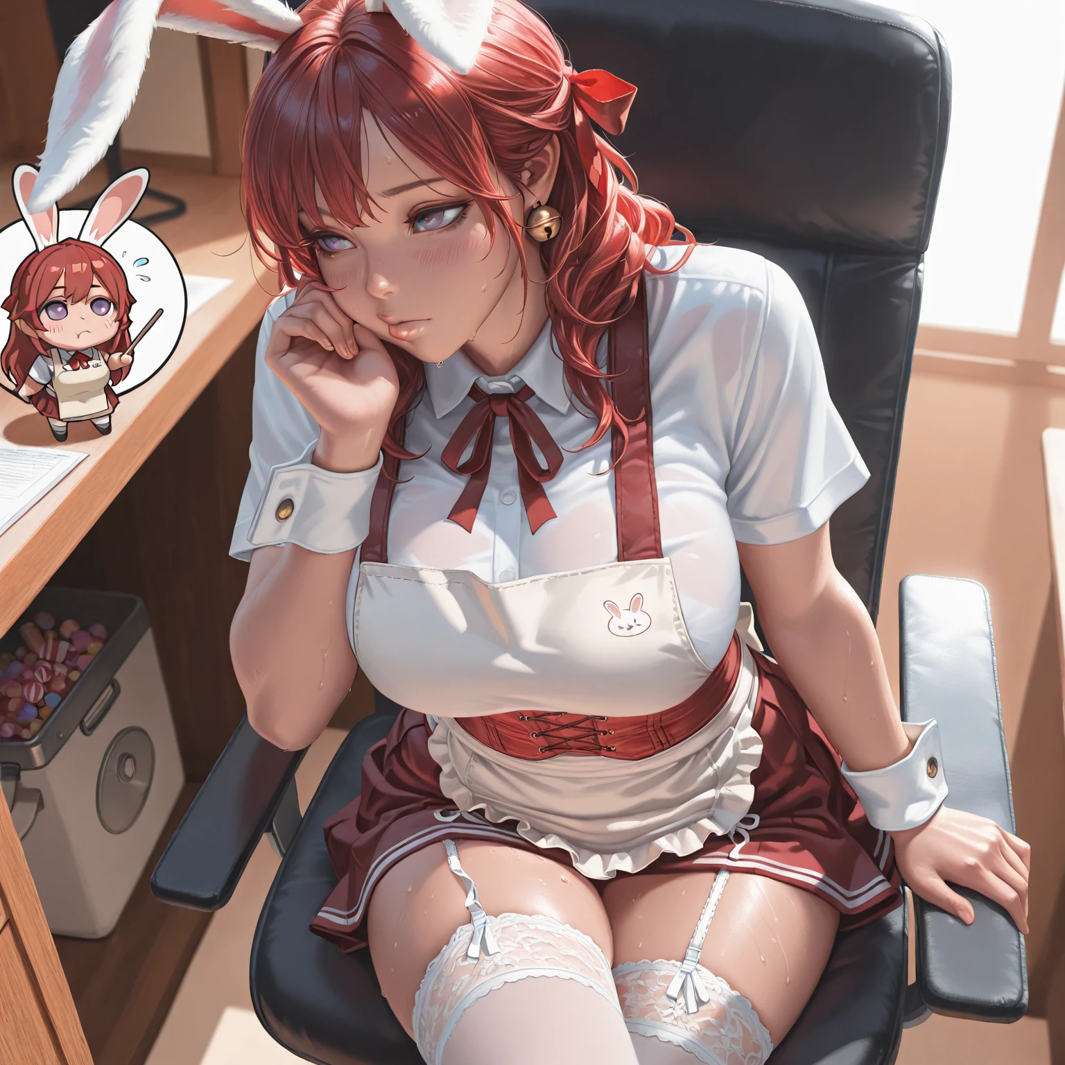 Adult female、Exact finger count、Exact number of legs、Exact number of arms、bangs, Ribbon Ponytail, Brown Hair, (blush:1), (Put your hand inside your underwear:1.8), Fingering, (Cat Juice:1.2), Cum in mouth, (A woman with a microphone preparing to sing:1.5)、Gothic Lolita Idol Costume、White lace headdress., This costume only has an open chest..、Knee-high socks、White idol-style skirt, (Delicate and luxurious decorative lingerie:1.3), Ribbon on neckline, (White and pink with lots of lace:1.3), White lace:1.2), Sexy Lingerie, Raise your legs、 Beautiful big , (The nipples are erect:1), Her skirt is rolled up、Highest quality, High resolution, (Fine and beautiful eyes:1.6), The facial details are very rich, Perfect lighting, Highly detailed CG, (Perfect hands, Perfect Anatomy),Embarrassed expression、An expression that says you don't want to go to the toilet, (Sexual pleasure expression:1.4), (Expression of pain:1.2)、close your eyes、Sexy look、look up、mouth half open、、(Live Stage、Many viewers:1.3)、whole body