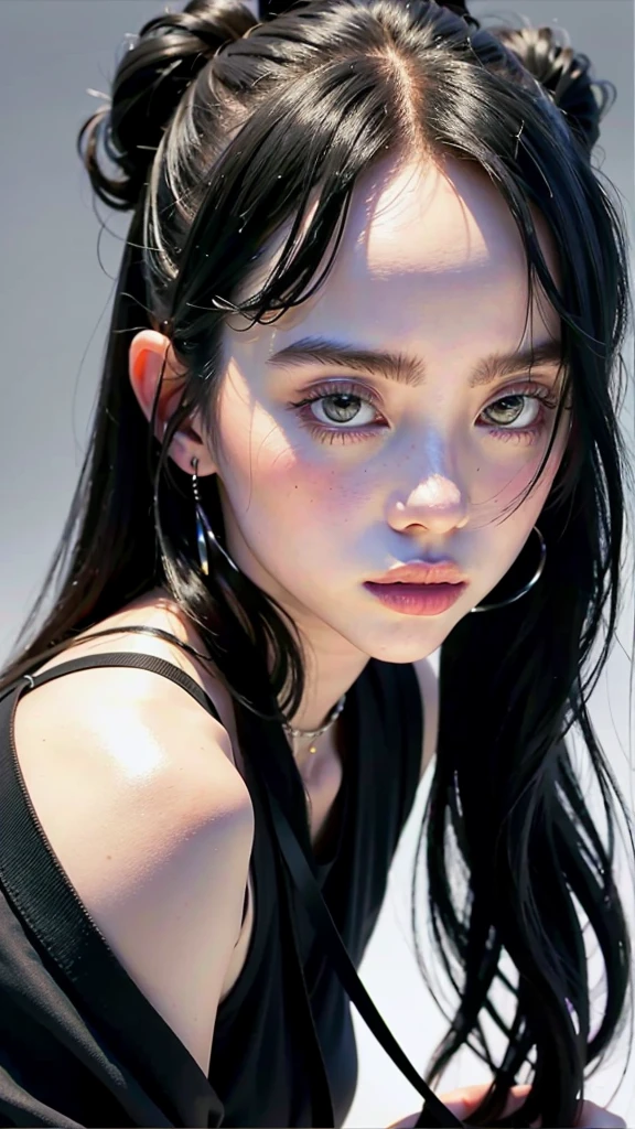 Create the image of a black-haired bitch 