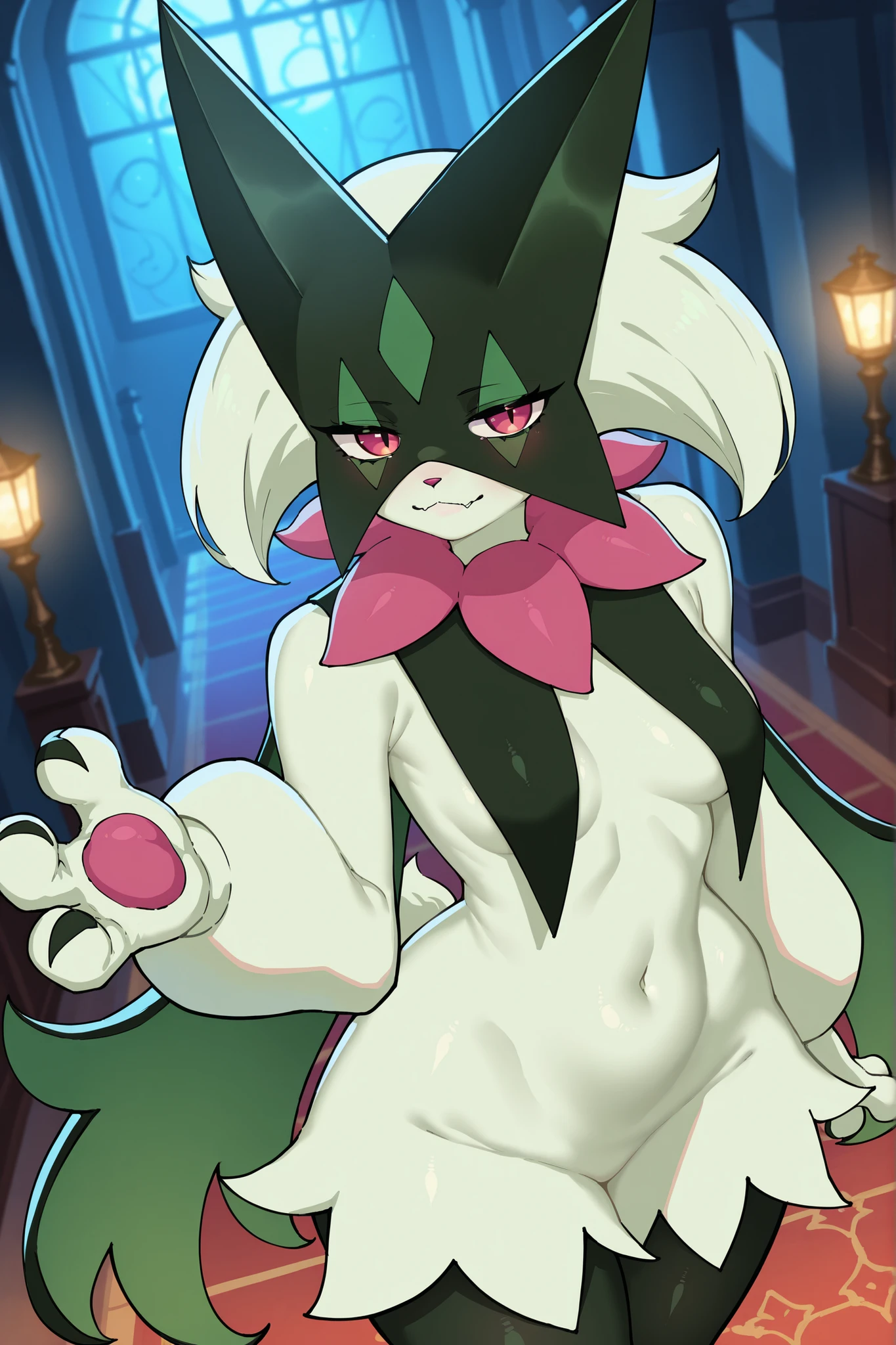 masterpiece, best quality, amazing quality, very aesthetic, absurdres, highres, newest,1girl,meowscarada, cyboii,detailed,cinematic lighting,