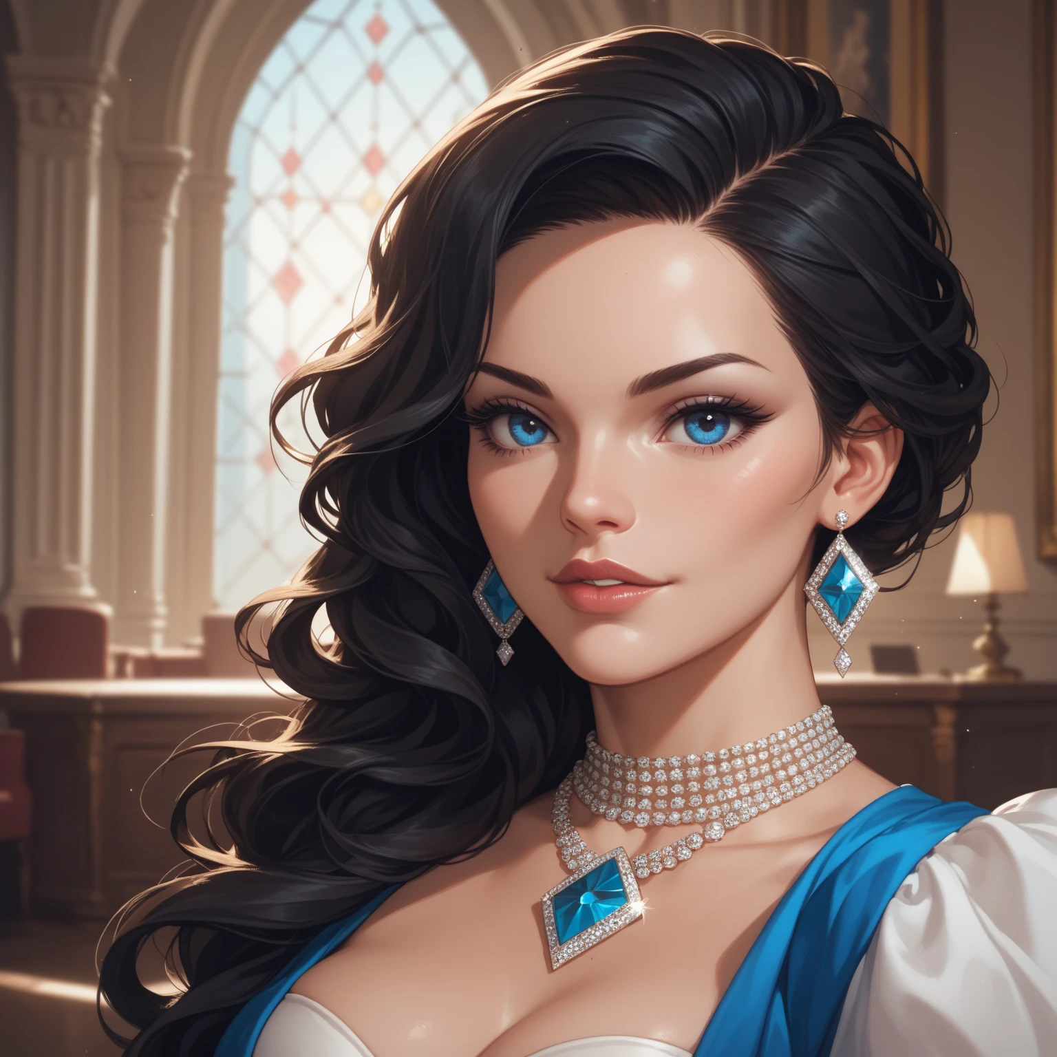 ((Masterpiece, best quality)), edgQuality,smug,smirk,
edgParure_jewelery, a woman wearing a tiara and a sapphire sash , wearing edgParure_jewelery
 <lora:Parure_MINI:1>