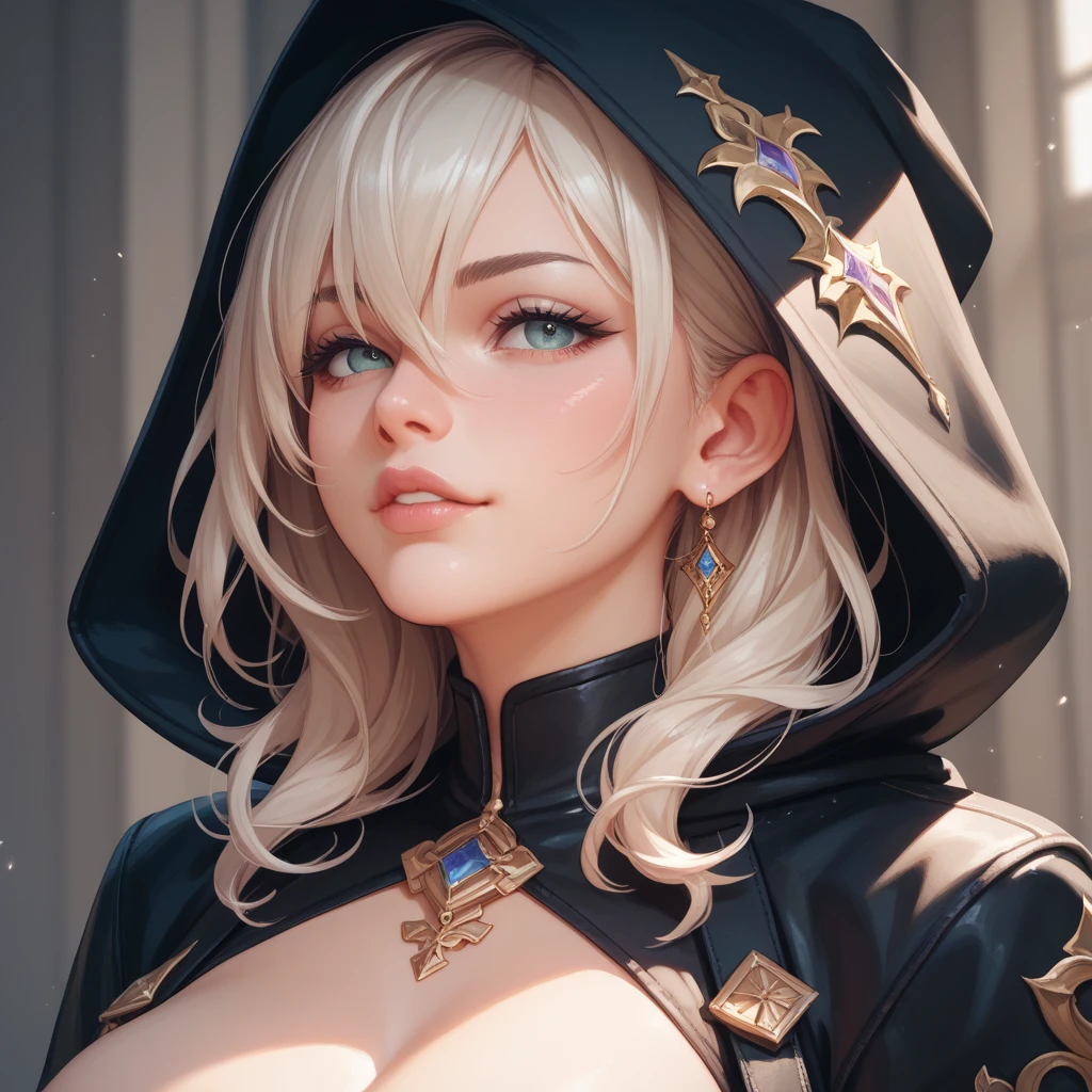 (ultra realistic,32k, masterpiece:1.2),(high detailed skin:1.1), 8k uhd, dslr, high quality,(makeup, mascara:0.9), (thick\lips\),
<lora:funingna-con-v100:0.5>èå®å¨ Furina: (flndef:1.3), gloves, hat, , <lora:add_detail:0.99>, huge breast,
(looking at viewer, Bend forward:1.1),
,(volumetric lighting:1.1), blank background