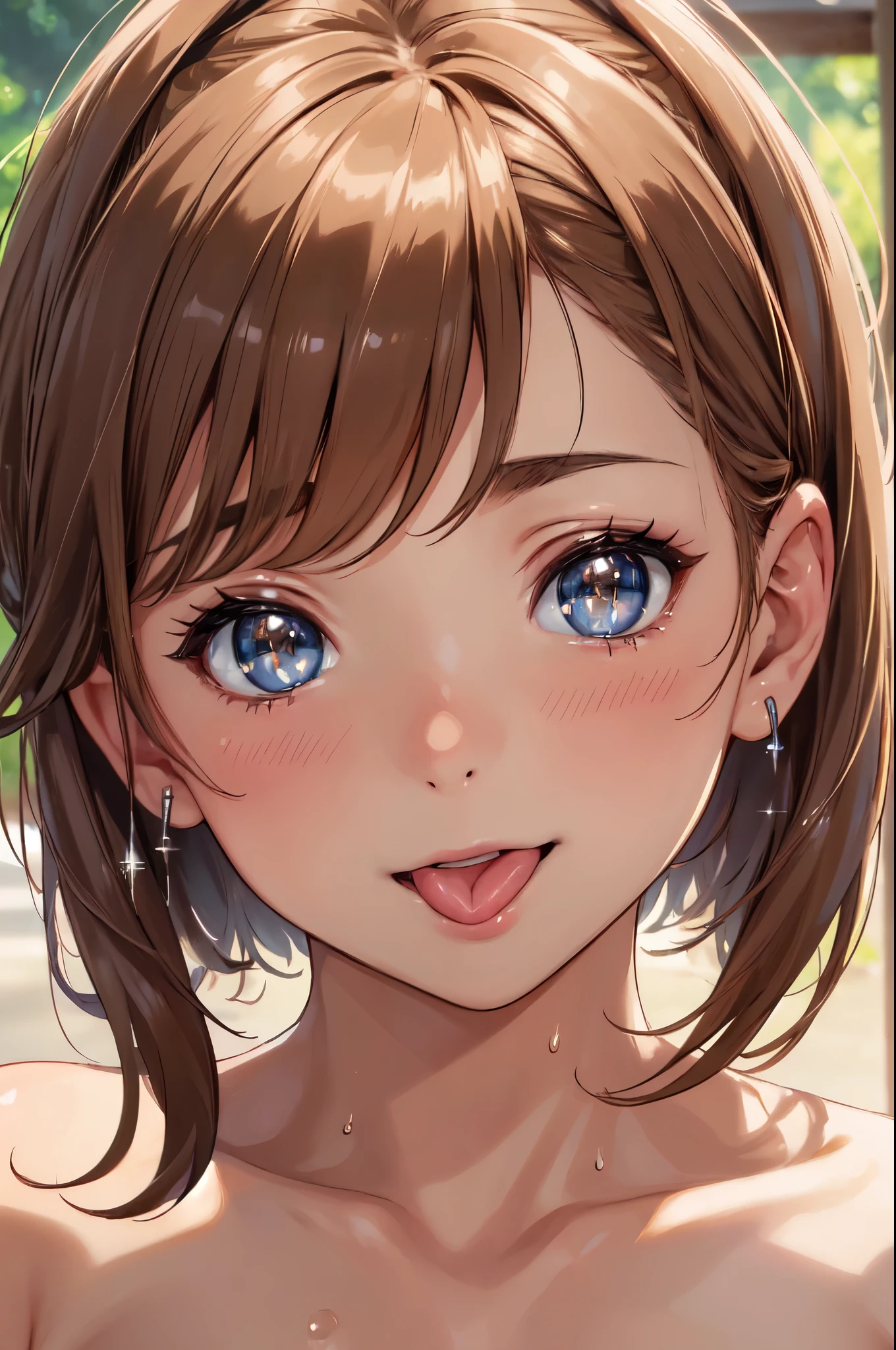8 year old Japanese girl naked,Open-air bath,Cool,breast,Shaved,Close-up heart-eyes excited ahegao face'Eyes wearing silver-white mirrored lens sunglasses、I looked at the world reflected in the lenses of my sunglasses..(Side Pony,Colorful Hair),