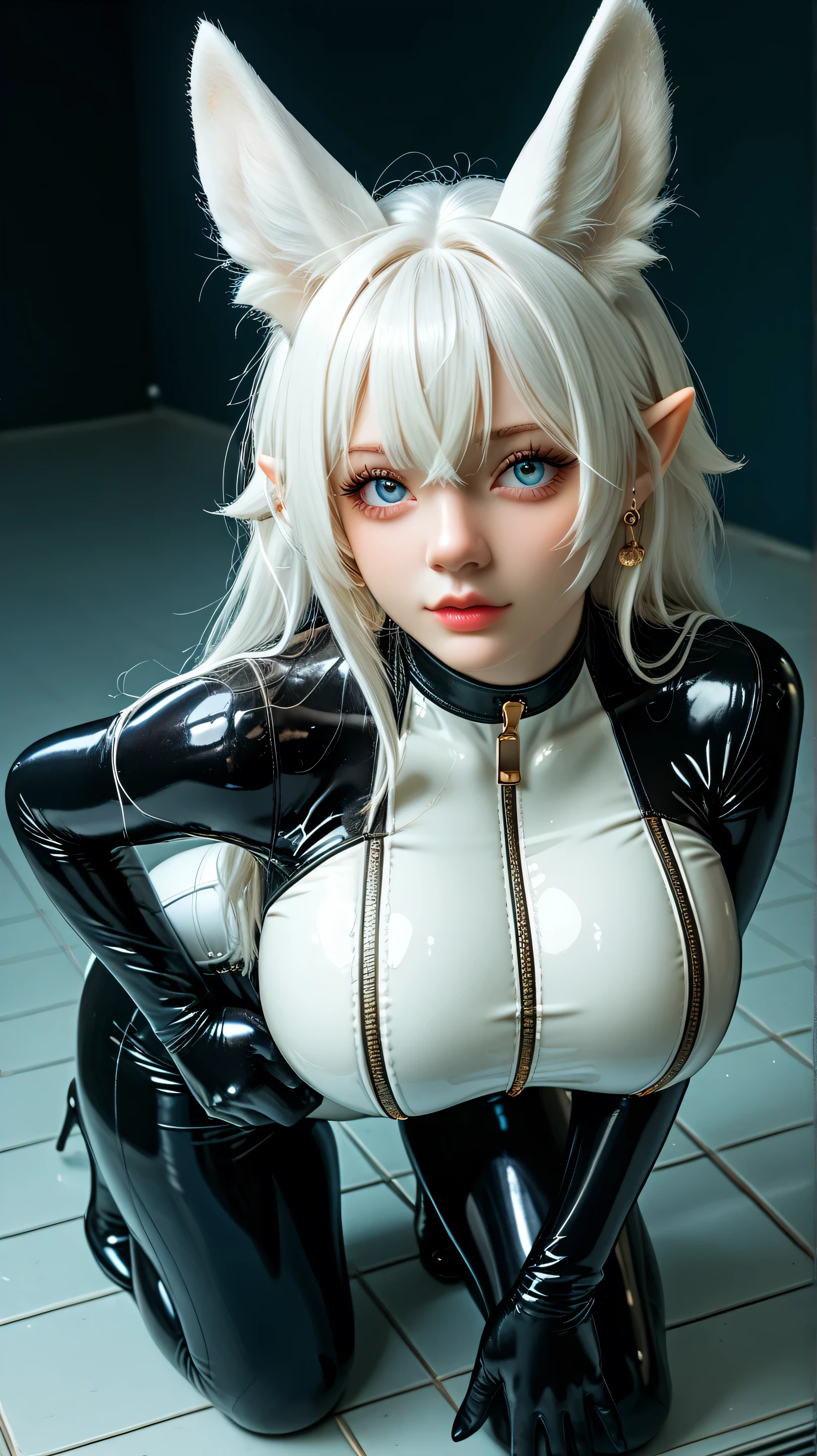 (masterpiece, best quality), A sexy female elf with long ears and big eyes is in a medieval fantasy world:1.0、 (at the bar), .々hairstyle, harem, night, Detailed aspects, seduce 、Large Breasts、Big Ass、Wide waist、(Expose breasts1.2),((Looking innocently into the camera, crying and begging for mercy:1.8)))
full-body shot:1.6
(Wearing sexy warrior costume,The material is silk:1.3)
white hair:1.3
((feel pain:1.7,Frowning and wanting to moan:1.5)) (close eyes:0.6)