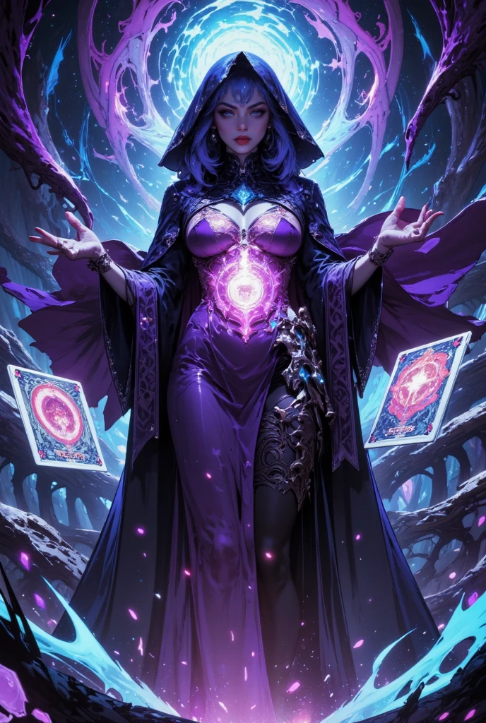 Astrologer,In the middle of the lake, Mysterious female black silhouette in the middle of the night, Surrounded by glowing spheres, Summoners dance to appease the spirits of the dead. Ceremonial canvas clothing. Sensual. Multiple magic arrays. Dynamic dance. Water Lily. Colorful palette.