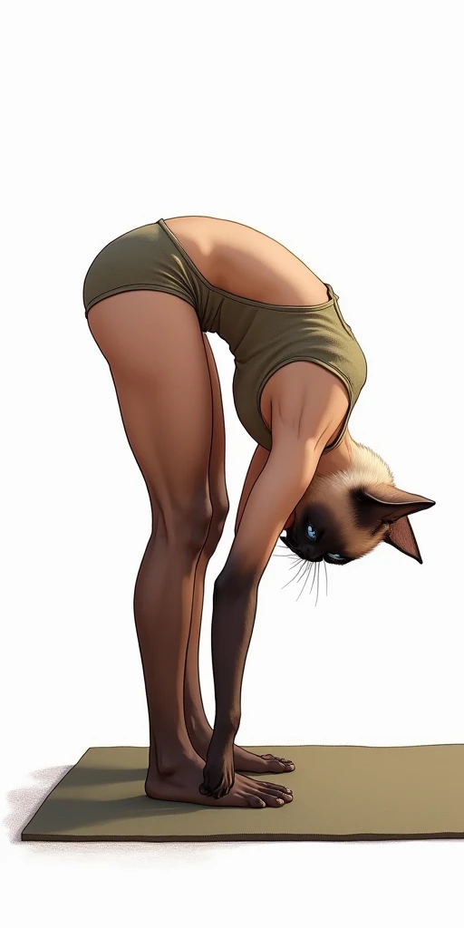 by kenket, by totesfleisch8, (by thebigslick, by silverfox5213:0.8), (by syuro:0.2), а lion, female, brown fur, light brown eyes, muscular, athletic body, medium breast size, black medium length dreadlock hair, seductive face, wearing metallic stud earrings and hoop earrings in ears, Yoga pants, spandex yoga pants, black sports bra, stretching in a seductive way, sweaty, arching,