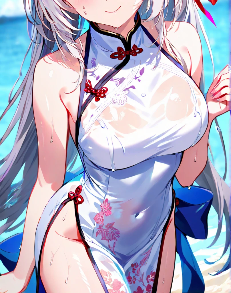 ((What to wear in summer、、A light cotton kimono to use as a bathrobe)),(bath robe),The clothes are fluffy,White panties,1girl in, Solo,(A MILF), (((maturefemale,Adult Woman))),masuter piece, of the highest quality, ultra-definition, max resolution, A highly detailed, Clean skin, Extremely sexy,Huge breasts,cleavage,blush,a sultry,thong,(((After the bath))), Attractive soothing thighs,no-bra,