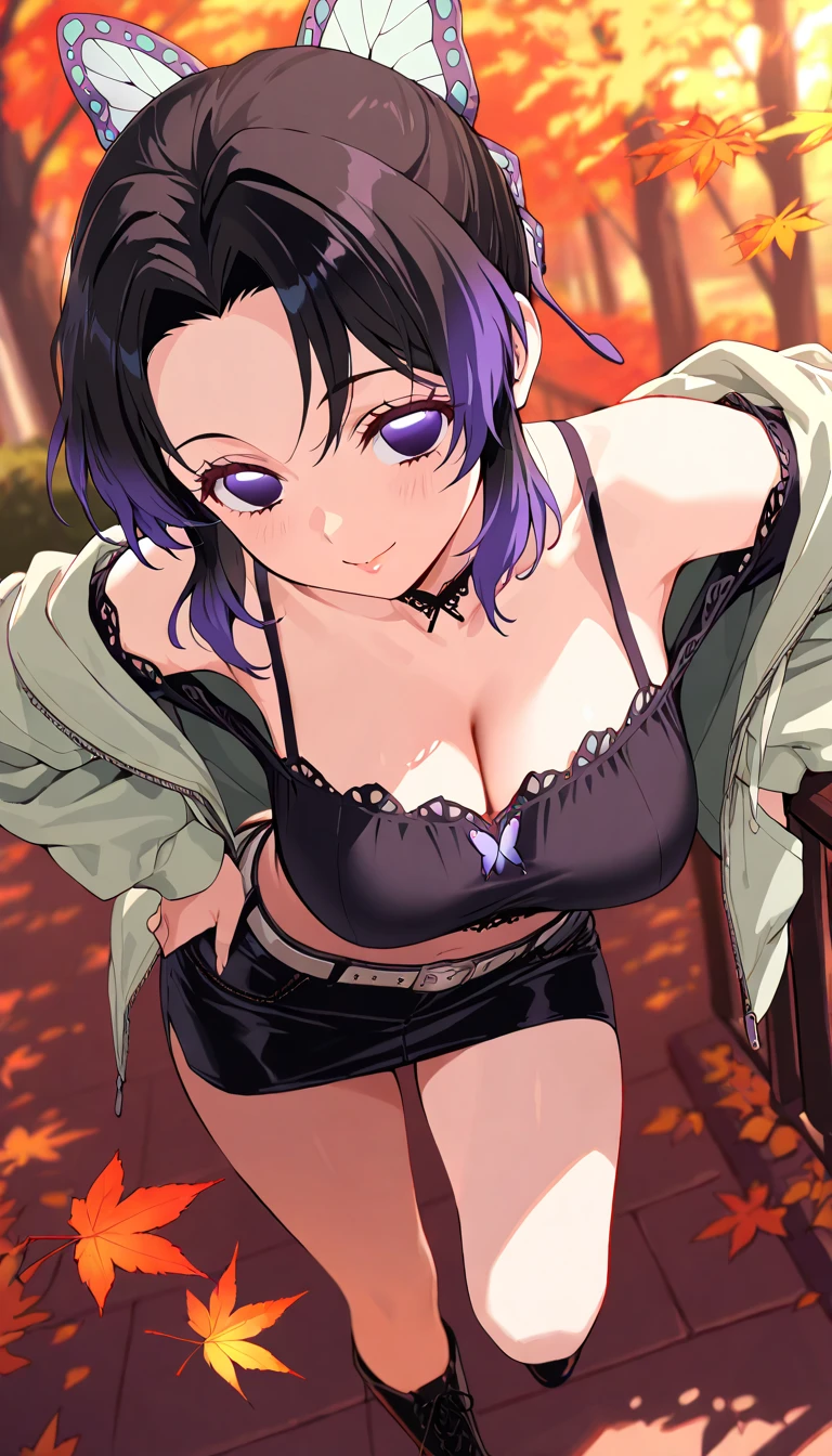 RAW photo, best quality, masterpiece, photorealistic, Polish girl, 20 years old, black hair, Light grey eyes, short bob cut, hair in 7 thirds, hair over one ear, Symmetrical eyes, pale skin, Big Breasts, rip gloss, Gel Nails, Accessories, various poses, smiles, selfies, iPhone15 pro