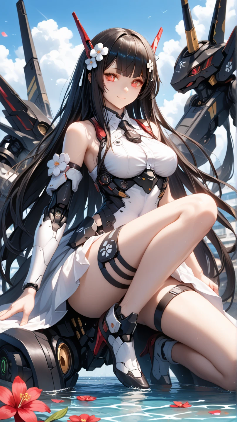 high resolution、High definition、High sensitivity、8k.Japanese、、1、cute、Idol face、Two Side Up Hair、slender、Mid-chest、(black and white high leg bodysuit:1.2)、See-through、Harness Belt、Gun Holder、(POLICE armband:1.3)、Vibrant、(Hold a gun、Firing:1.3)、bustling street、