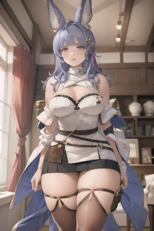 an illustration of showing a person with a cape and a blue hair color in the animation style clothing, long hair, female focus, solo, cape, long sleeves, hand on hip, standing, looking at viewer, full body, black footwear, bangs, short skirt, blue hair, white skirt, boots, smile, skirt tucked in, closed mouth, huge breast, perfect Composition, cleavage,

1 girl, 20yo,YOUNG female,Beautiful Finger, Beautiful long legs ,Beautiful body ,Beautiful Nose ,Beautiful character design, perfect eyes, perfect face,

official art, extremely detailed CG unity 8k wallpaper, perfect lighting,Colorful, Bright_Front_face_Lightinasterpiece:1.0),(best_quality:1.0), ultra high res,4K,ultra-detailed,
photography, 8K, HDR, highres, absurdres:1.2, Kodak portra 400, film grain, blurry background, bokeh:1.2, lens flare, (vibrant_color:1.2)
, (beautiful_face:1.5),(narrow_waist), (Beautiful,Huge_Breasts:1.3)
