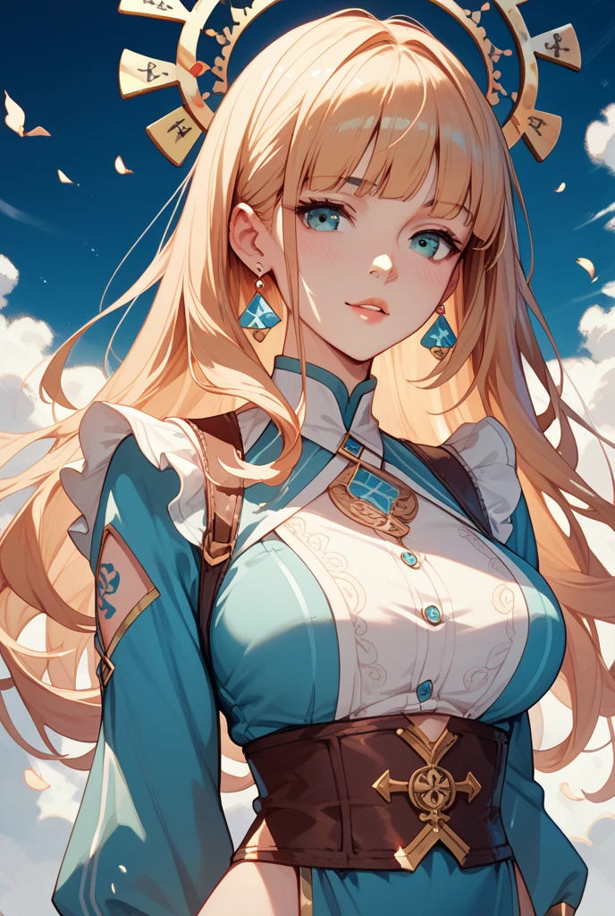 closeup cleavage，A half body，period costume，starryskybackground，ssmile