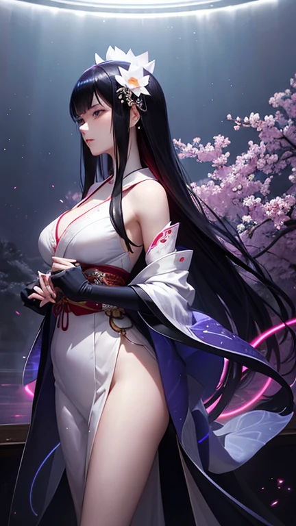 one beautiful woman、((highest quality、8K masterpiece:1.3))、sharp focus:1.2、(super beautiful face:1.0)、(shiny skin:1.0)、realistic pictures、black hair、video writing、High resolution eyes and face、video writing、japanese actress、from the front、Medium chest、shy smile、The beauty of slender abs、whole body、kimono、 highest grade obi