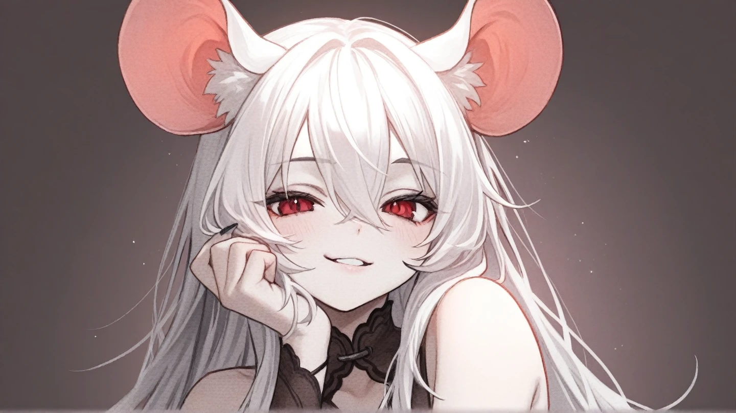 source_anime, anime style, 1girl, kokona-nosleeves,kokona \(blue archive\),orange eyes,multicolored hair,very long hair,animal ears,halo,black dress,(pelvic curtain:1.2),(white skirt:1.2),bare arms,black socks, saliva, cum in mouth, cum on face, cum on body, seductive smile, close up