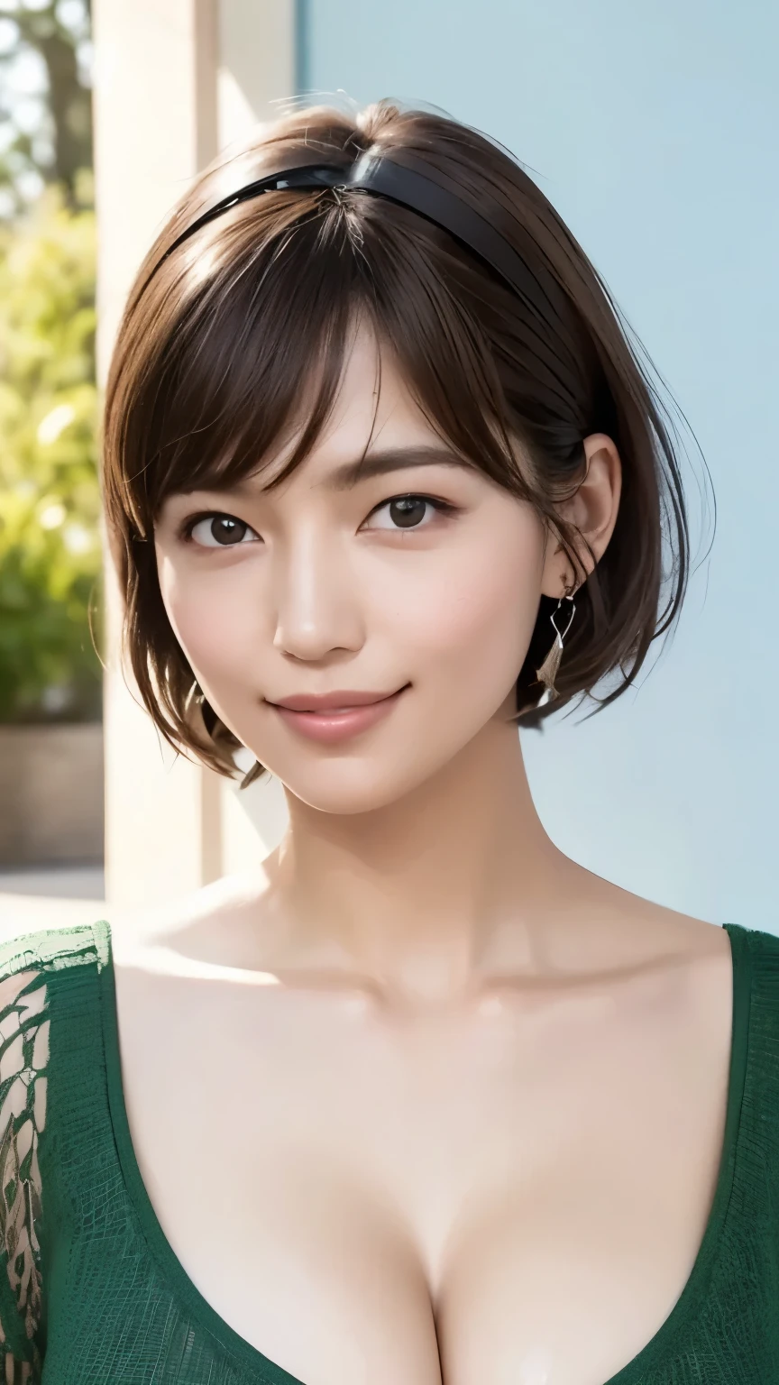 table top, highest quality, figure, super detailed, finely, High resolution, 8k wallpaper, 完璧なダイナミックな構figure, beautiful and fine eyes, She is a Playboy model, natural lip, swimsuit , big breasts, short bob hair , sculpture installation