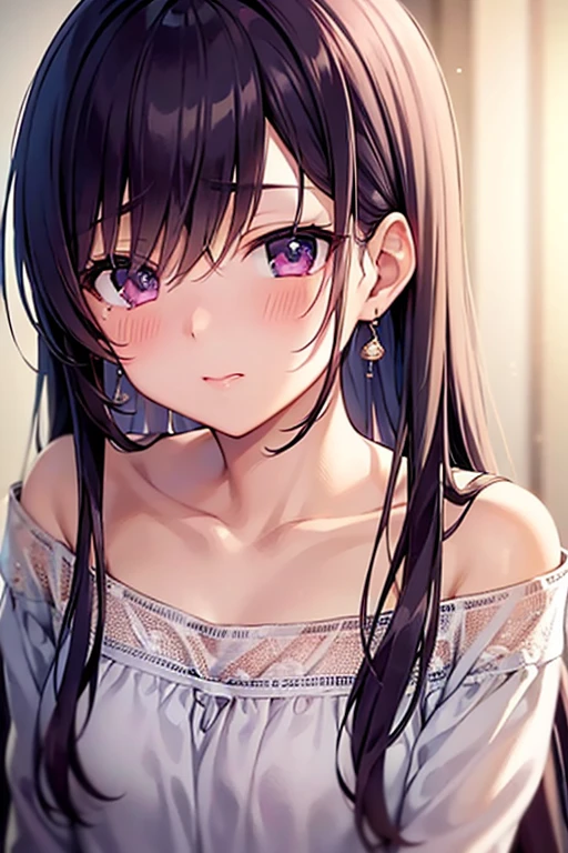 masterpiece, Highest quality, Perfect Face, Highest Resolution, Highest quality,Detailed depiction of the eyes, 8k, 1 person, young, Black Hair, Long eyelashes, Downcast eyes, mole under the eye, barefoot, A shy smile, Perfect Anatomy, ruins