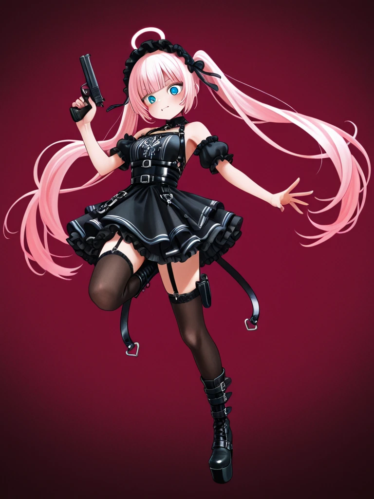 (((​masterpiece、top-quality、hight resolution)))、
Original outfit, military outfits, ((1girl in)), long pink hair, pigtails, black sexy armour, cute face, perfect long legs, (standing), full body, black leather boots, stockings, cleavage, stockings, on a battleship, red eyes, blood on face, cute face, sinister look, (ahegao, tongue out, long tongue, open mouth, saliva dripping down)