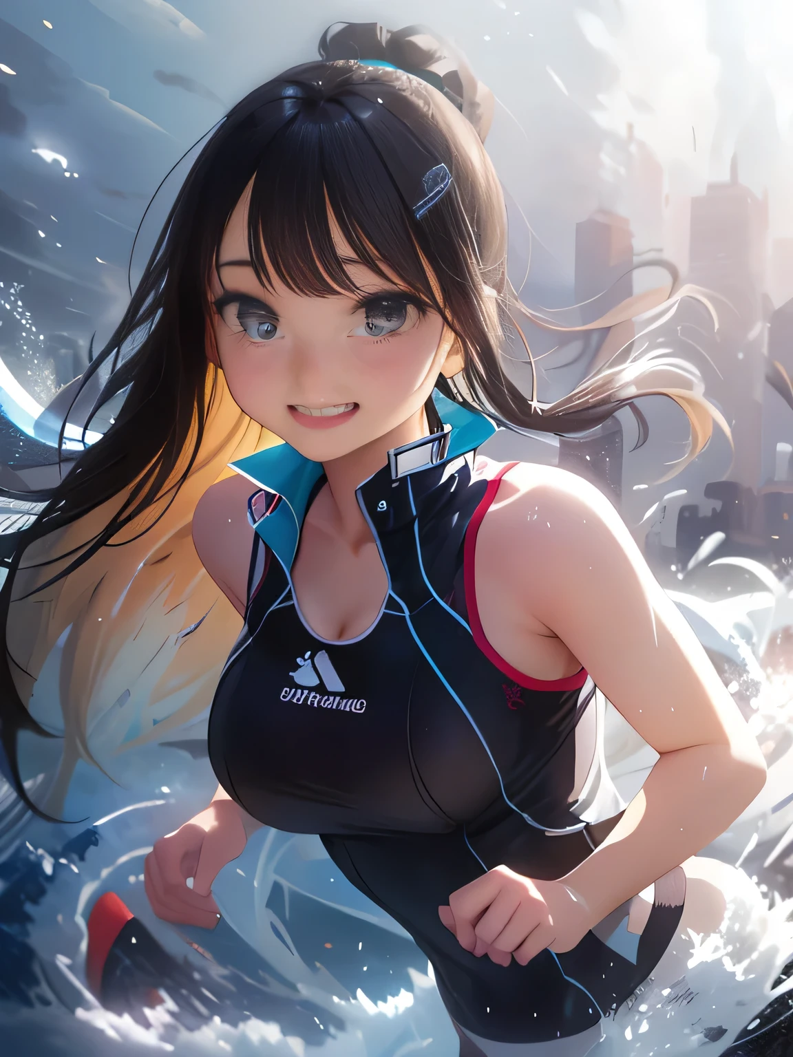 (), big boobs,(masterpiece), best quality, extremely detailed, (watercolor), bloom, delicate and beautiful, illustration, (from below),(1girl:1.4), (solo:1.2), large breasts, , , (short shorts:1.2), bare shoulders, (underboob),), beautiful eyes, photography, over-the-shoulder shot, by Alex Maleev, professional, canon camera, nikon camera, sharp, bokeh, studio quality, fisheye lens, by Robert Capa ,hatsune miku, armpits,cleavage, short skirt