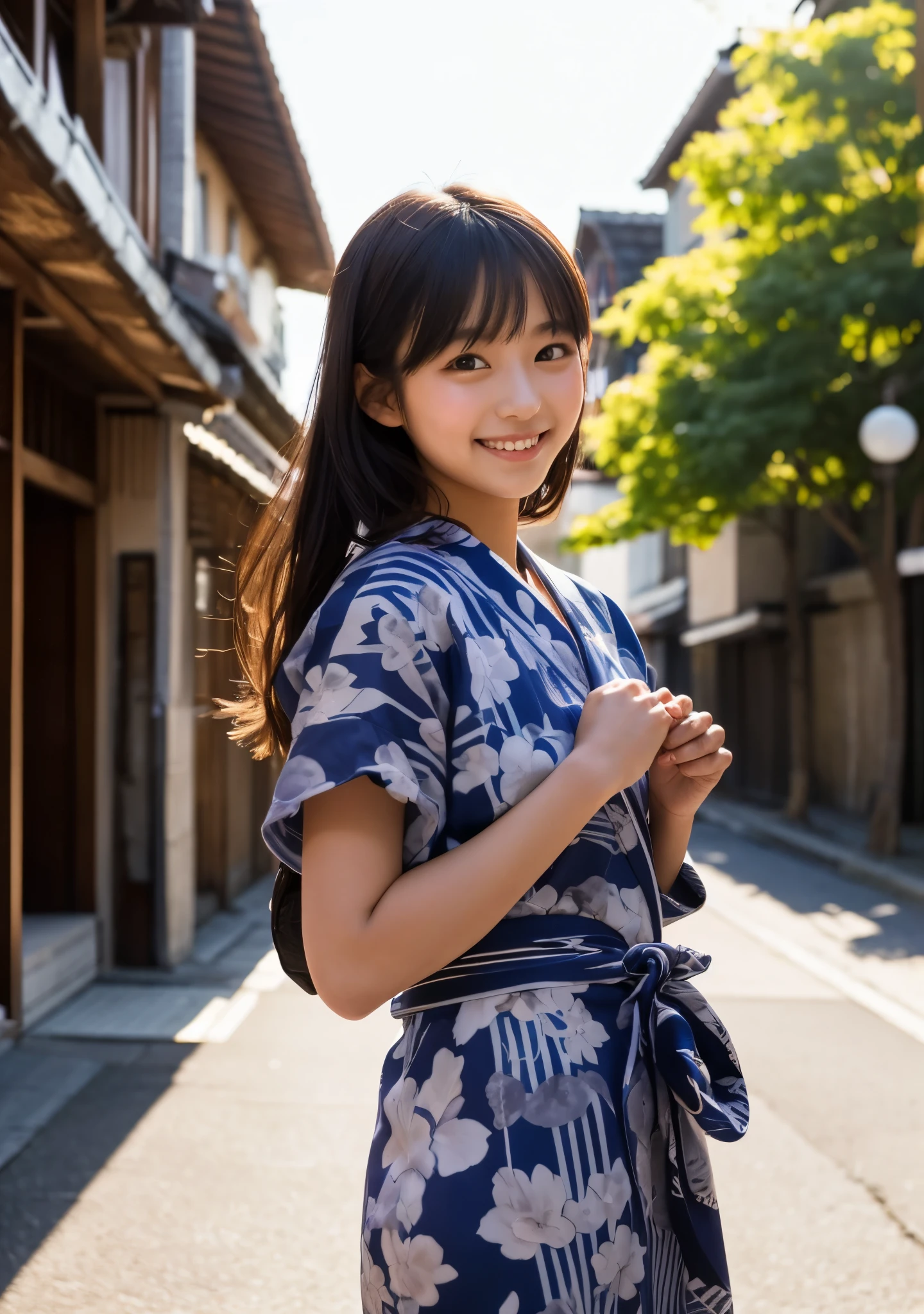 Very cute face like a 16-year-old idol、like々A 20-year-old woman with a cute face、Gentle and cute、A kind smile、(((Japan's traditional yukata)))、(Japanese festivals)、(((Full body portrait)))、((Her chest is exposed))、(Detailed and careful depiction)、RAW Photos、Genuine、High resolution