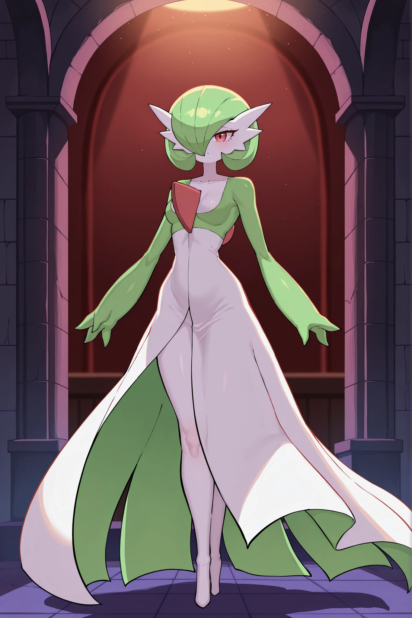 masterpiece, best quality, amazing quality, very aesthetic, absurdres, highres, newest,1girl,gardevoir, cyboii,detailed,cinematic lighting,