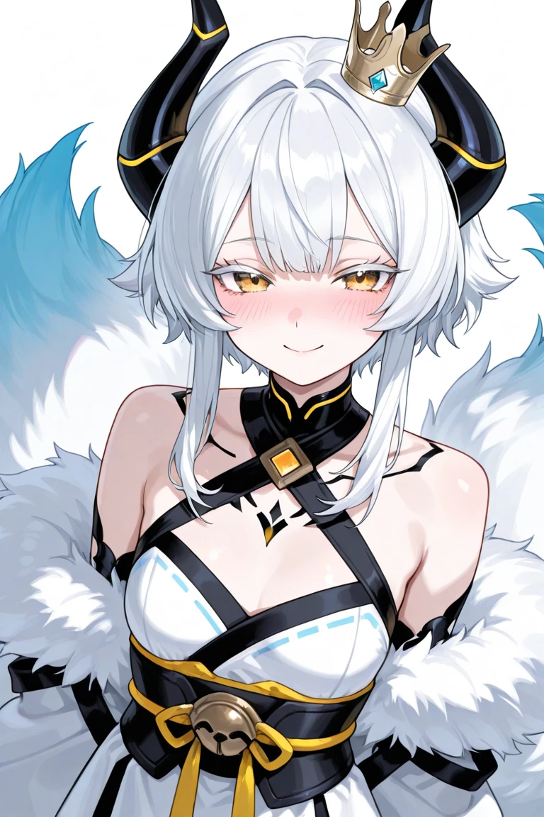 score_9, score_8_up, score_7_up, 1girl, smug, looking at viewer, light_grey hair, bangs, golden eyes, large breasts, dim light <lora:yoshio_(55level)_PonyXL_style_v01:1>