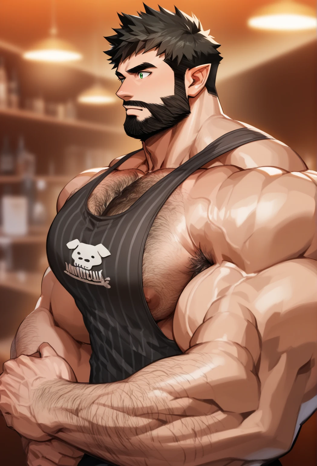 Coffee shop background,Coffee shop background,Indoor background,Tables and Chairs,Bar,Strong Man,Strong Man,穿着女仆装的肌肉Strong Man,女仆装Strong Man,Maid headband