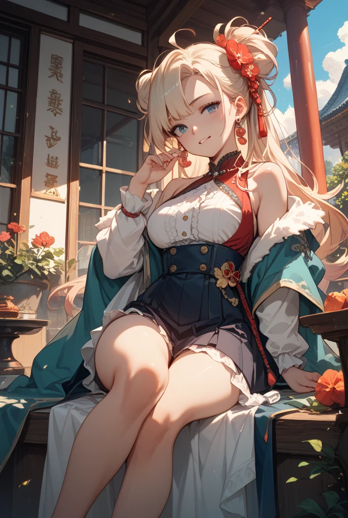 ((best quality)), ((masterpiece)), (detailed), 1girl, (big forhead:1.2),extremely detailed cute anime face, (((flat chest))), (flat chest:1.1),((((long twin braids,tight braids,long braid,braided hair,long hair)))),intricate eyes,beautiful detailed eyes,symmetrical eyes,(((detailed face))),beautiful detailed lips, dynamic pose, looking at this, resolved, resolute, highres,(best quality),(ultra detailed,extremely detailed),perfect face details, ((masterpiece:1.4, best quality))+, (ultra detailed)+, long twintails, cute girl, (flat chest:1.1), small breasts, slim body, skinny, prominent collarbones, skinny arms, flat stomach, visible hip bones, long hair, red hair, white hair, blonde hair, dark hair, ponytail, thick ponytail, heavy ponytail, small breasts, perfect face, small breasts (flat chest:1.1),  Detailed body，Full limbs, (flat chest:1.1), (Golden ratio:1.2),(Fault color:1.3),[(White background:1.4)::10], (full bodyesbian:1.2),(Ultra-detailed:1.3), (Paper:1.2)（Red and white color background） (colorful ink paper flower grow on the face:1.2), teens girl，White hair，Red glowing eyes, sportrait, （（Red and white trench coat））），（Red scarf)，ornate robe top，black，longer sleeves，（（With a hood））, ornate bustier, multiple pairs of angel wings))，side-lighting, the wallpaper, NSFW, Depicting female characters from ethereal anime in a high-quality anime art style, Red and white shoes with a sense of technology，(chaotic geometric images:1.3),(nagative space:0.8),(Drawing board:1.3), (ether colorful ink flowing:1.3) fantasy, fantastically regal, sat on a throne, throne, grand cathedral like interior