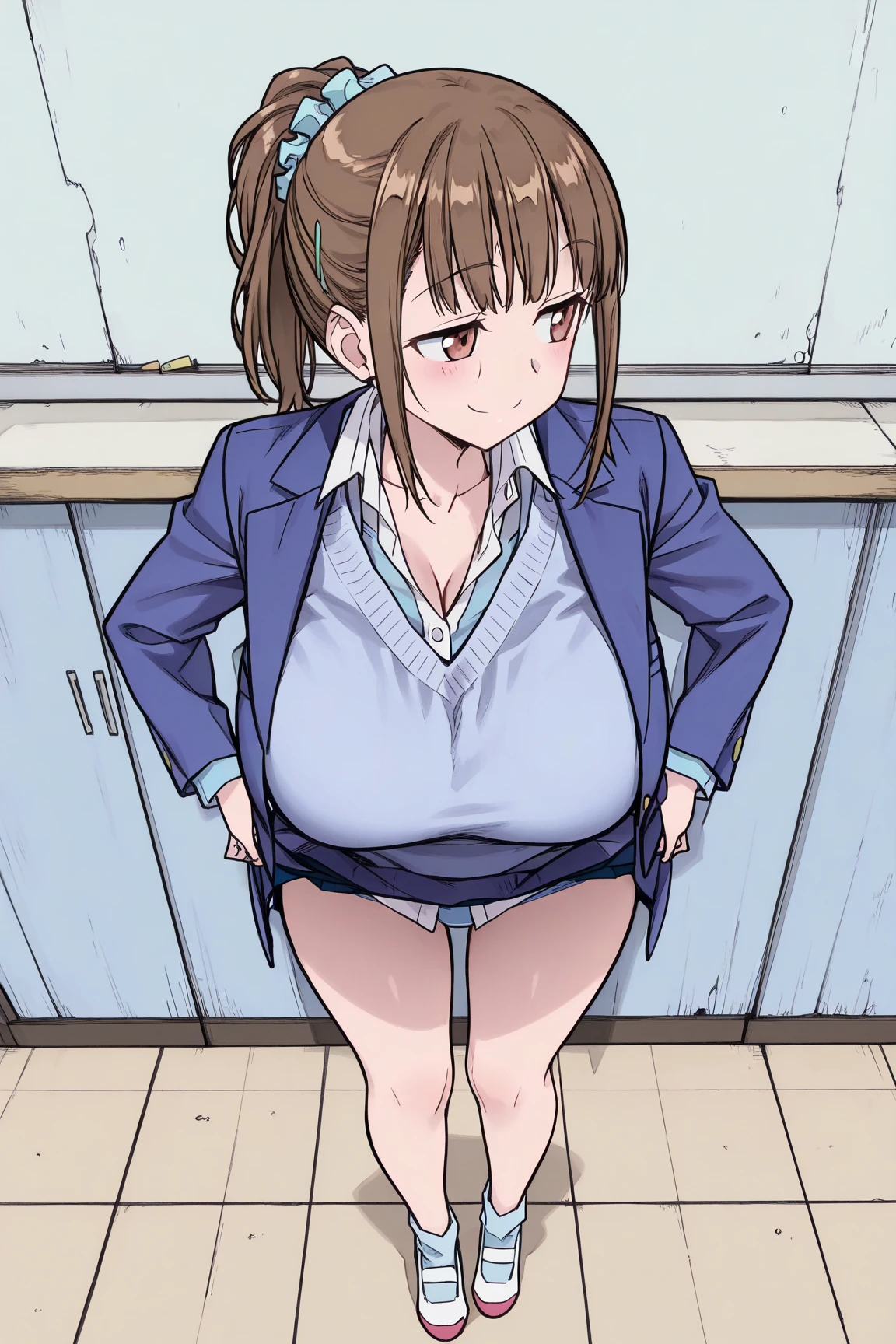 ((Table t○p, highest quality, Hi-Res Lucifer,Anime Screen Capture、Pixel Perfect, 8k、Browsing Caution、Sex)))、Perfect Anat○my、Miyu Kato、(((Maintenance staff、Chubby、Big Breasts、Swollen nipples、Wide Hips、Wide Hips、Thick thighs、Being restrained、Hands on chest)))、(((long sideburns)))、((Short Hair、single braid ponytail、Brown Hair))、(((Shirt lift、White Shirt、Light blue lace bra、light blue lace panties)))、Black Baseball Cap、Sweat,(Green Eyes)、 ((:○、blush、Are crying))、(Dark c○ncrete r○○m)
