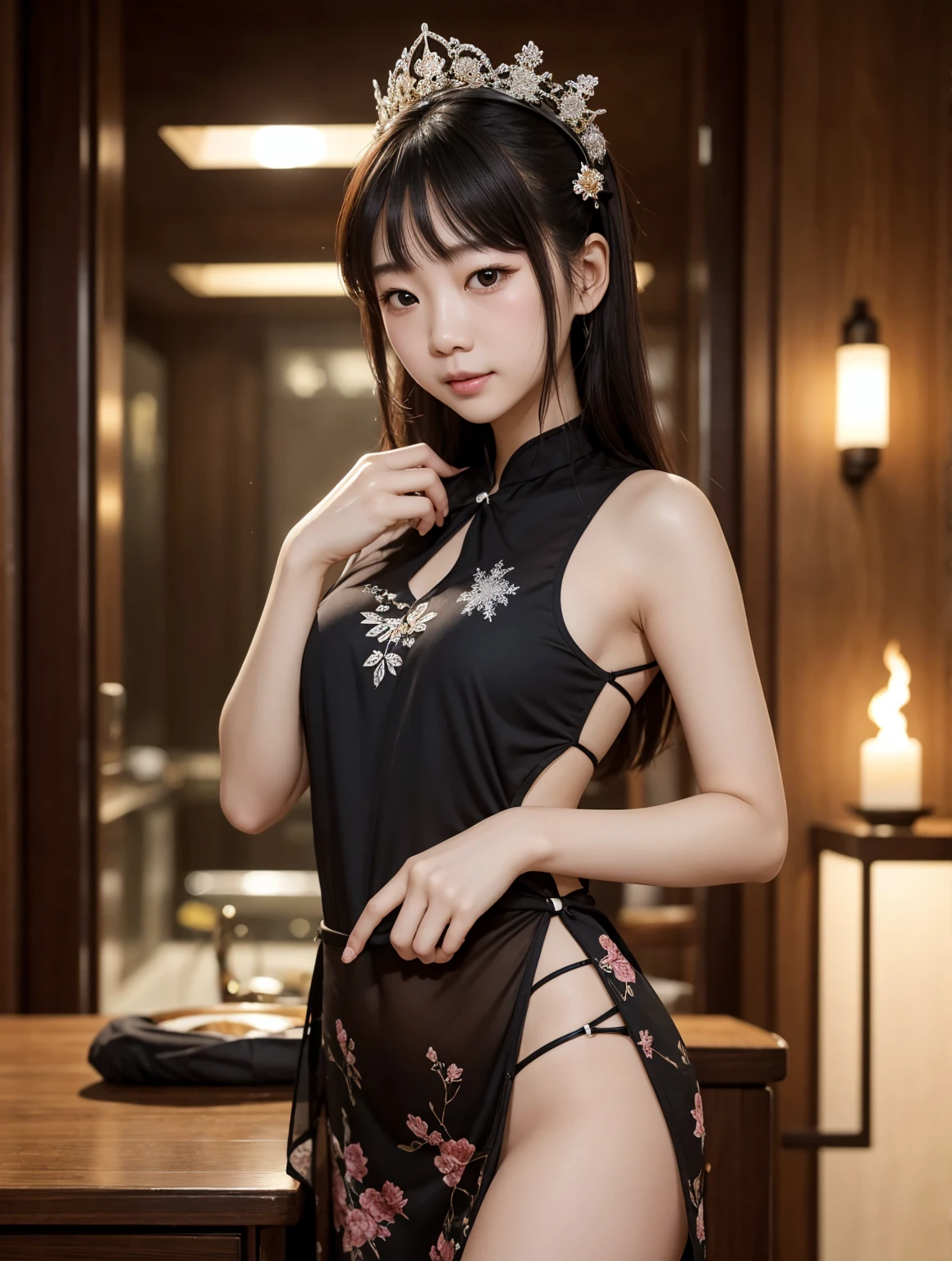Tolerate, Demon slayer, Shinobu Kocho, anime, 22 years old, ((Butterfly themed costume, A black haori coat with a butterfly pattern, Brown full-body military uniform)), ((Tolerateコスプレ)), ((A very cute caucasian 22 years old mom cosplaying shinobu), ((Blur the background)), 1 Girl, Wide range photograph撮影, Wide range, (Mature Woman), Long and beautiful face, Clear Face, Realistic Face, True Face, Absolute reality, ((Hot body)), ((Demon slayer dress)), ((Demon slayer)), ((Tolerateドレス)), ((Cosplay Dresses)), Huge , Covered, (((Realistic))), ((Dress neatly)), waist curve pose, surface side, (8K, RAWphotograph, Highest quality, masterpiece), (Realistic, Realistic: 1.9), ((Full Body Shot)), Stylish pose, ((Highly detailed skin: 1.2)), ((Realistic: 1.9)), photograph, masterpieces, Highest quality, (Beautiful Blue Eyes, Gorgeous pale gray black curly hair, White skin, Thick body, Coarse hairs on lower abdomen, perfect slim figure), Various poses, Highly detailed face, Fine grain, Many people are looking at her with excitement., (((close))), Light of the sun, Cinematic, ((photograph撮影)), photograph
