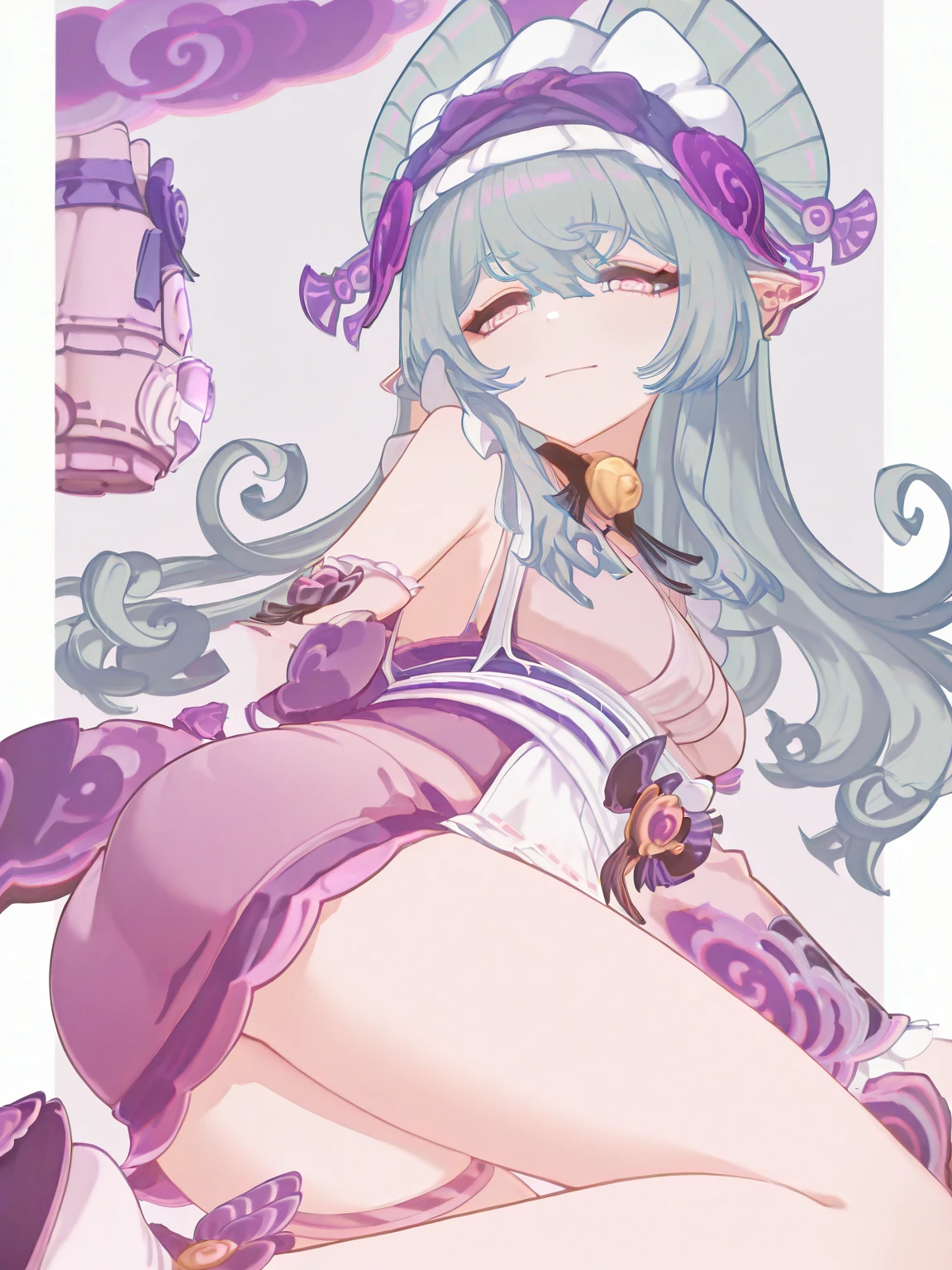 ((La mejor calidad)), ((Obra maestra)), ((realista)),destino/Gran Orden, Ibuki Douji (destino) , 1girl,solamente, hombros, cuernos negros , negro, onepiece swimsuit , blue hair blush body marks breasts neckline cloud clavicle colored skin skin covered navel dark skin female dark skin dragon girl earrings skin gray highleg highleg highleg highleg highleg swimsuit horns innertube jewelry katana breasts large lick long lips look at the viewer multicolored hair multicolored horns paper umbrella oil horns multiple horns one piece one piece one eye closed oni oni horns hat pink horns pink swimsuit pink one piece ears pointed ponytail red eyes sidelocks only smile swimsuit sword tail thigh thighs tongue out two-tone swimsuit umbrella visor cap weapon bracelet