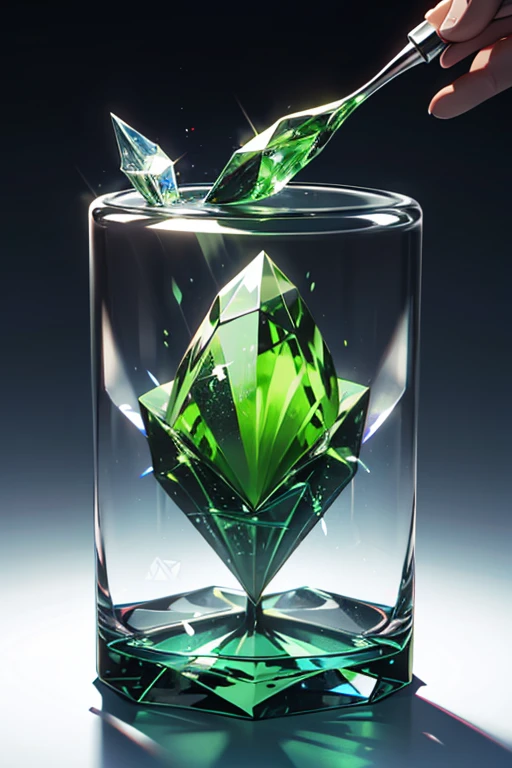 Green gemstones,White background