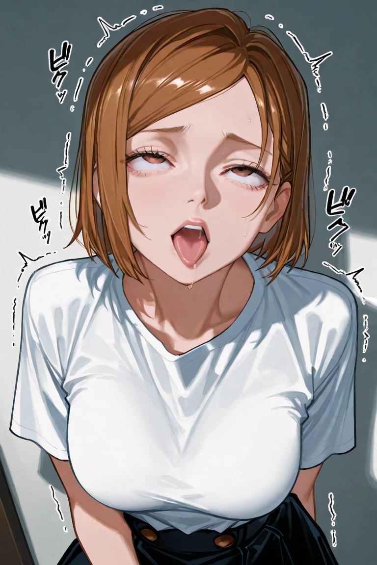 nsfw,1boy,1girl,nude,hetero,cowgirl position,bouncing breasts,{{{man of top}}},head back,tongue out,nipple,penis,pussy,vaginal penis,{{{motion lines}}},{{{vulgarity}}},trembling,motion lines,
score_9, score_8_up, score_7_up, source_anime, best quality, zemimama, brown hair, beagle hair, diagonal bangs, 1girl, solo, breasts,