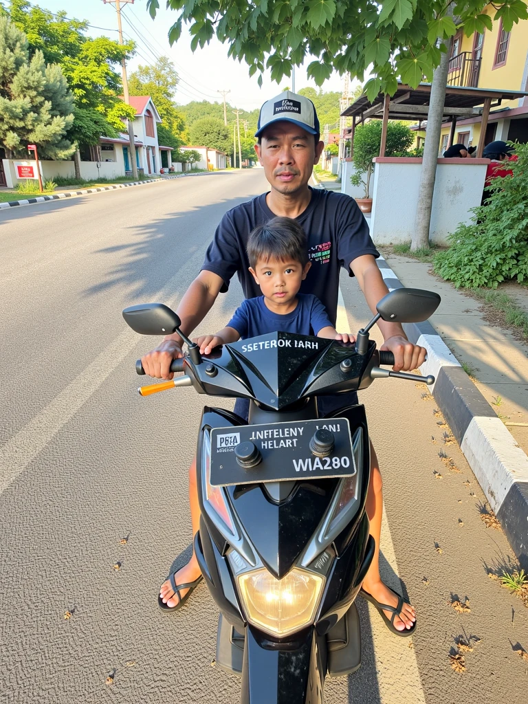 Kid riding on super bike