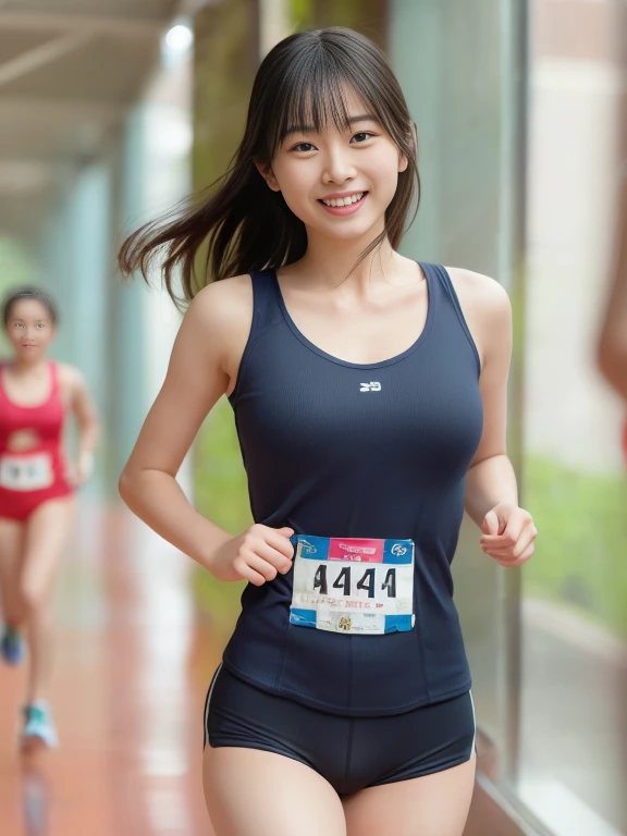 ((Realistic lighting, highest quality, 8k, masterpiece: 1.3)), concentrated: 1.2, One Japan idol, Plump,Very small breasts: 1.1, ((Light Brown Hair,whole body)), (Training wear: 1.4), (Outdoor, Magic Hour: 1.1), arena, Very beautiful face, Beautiful Eyes, double eyelid,Dimples,mole,A kind smile,
