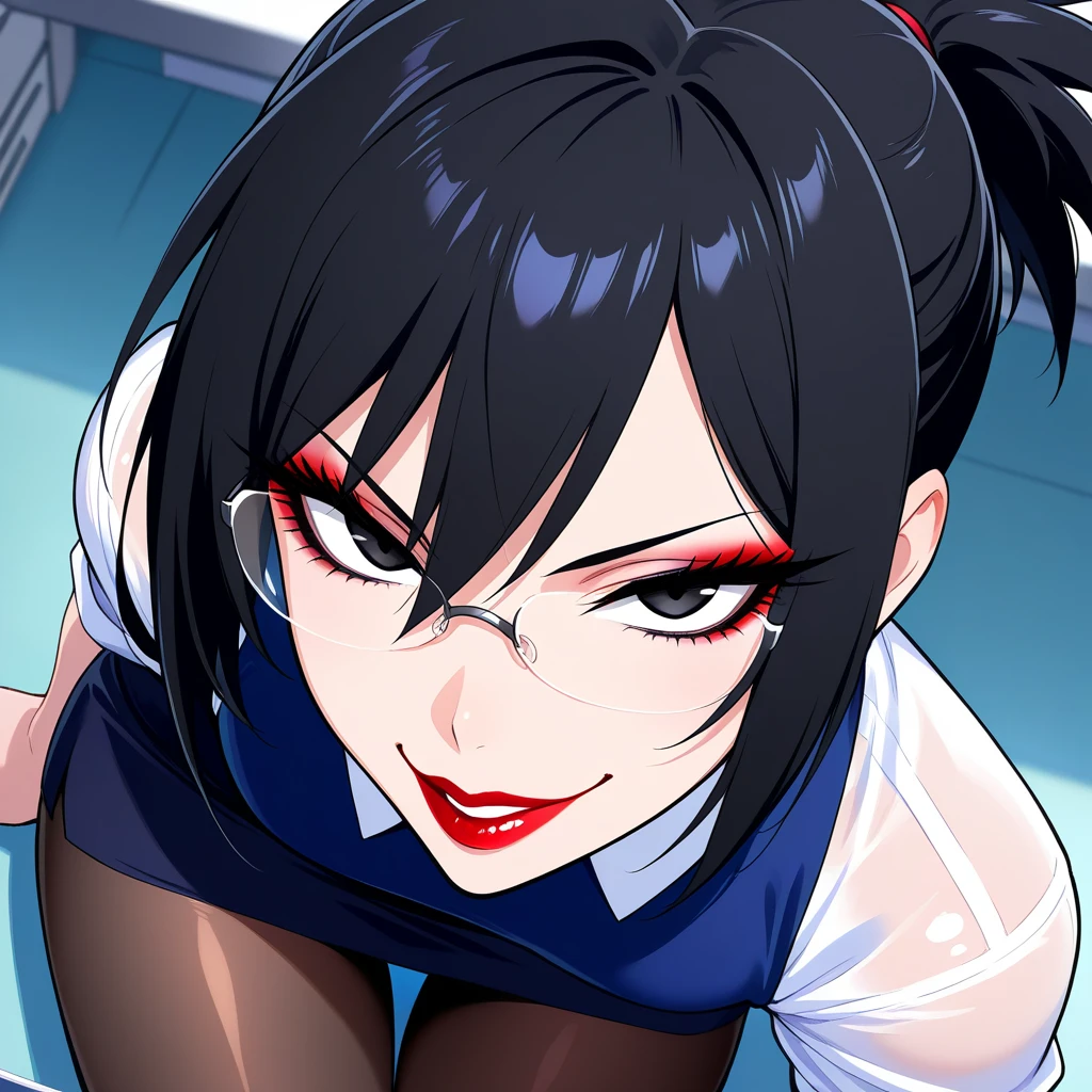 masutepiece, 超A high resolution, Ultra-detail, Beautiful European girl, A darK-haired, Short bob cut, Amazing blue eyes, white-skinned, red-lips, red blush, Gentle look, Sorceress, Amazing face, amazing mavis dracula, lifelike, Black Dress, Striped socks , Beautiful, the perfect body, striped thigh, Bulma, (to your feet:1.2), deepthroat, blowjob, fellatio, How , deepthroat, blowjob, fellatio, cum, ((blowjob:1.5)), 1girl, 2boys, gangbang, sex, nsfw, oral sex, holding penises