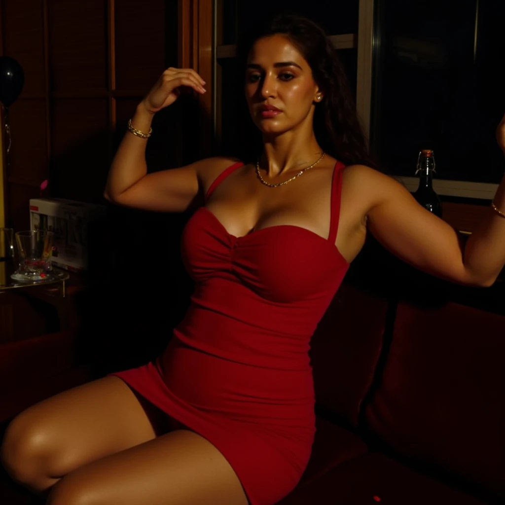   photo of busty Kareena Kapoor Khan, swooping breasts, deep cleavage, sexy dress.
 Elegant Staircase:
Location: On a grand, spiraling staircase in a historic building or mansion.
Pose: Sitting on the steps with legs slightly apart, leaning back on both hands, and head tilted back. The dress can be split to show off legs and high heels.
 laughing,  Slim  Shape ,   red lips, sultry, long hair, (cinematic:1.3), intricate details, (ArtStation:1.2)