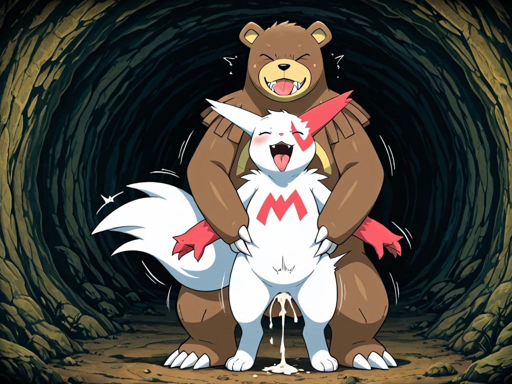 (feral glaceon), (male werewolf) score_9, score_8_up, dream prompt:score_9, beautiful, detailed cute face, blushing, shocked expression, reverse suspended congress, looking surprised, crying, forest, feet in view, foot shot, 3 toes, crying, cum, 3 toes, screaming, foot focus, huge feet, leaking vagina, gaping vagina, aftersex, ((closed eyes)), saliva, hyper feet, impregnation, arms behind back, spreading legs, scrunching toes, penis, after sex, wide open mouth