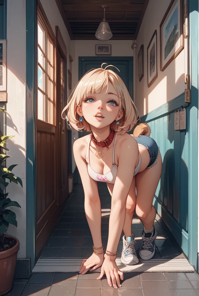 1girl in, Mary Rose, bobhair Outer Winding、blonde hair, A smile, embarrassed from, red blush, ((Open your mouth wide:1.3))、((put out the tongue:1.3))、((Hold your finger in front of your mouth、Make a ring with your thumb and forefinger:1.4))、hard :1.4, (Nipple sheer:1.4), (small tits), maikurobikini, (Hard indentation into the crotch), full body Esbian, Squat, Squatting on the ground, Opening legs, open one's legs, Thrust your hips, high-heels, hands behind head, armpit pose, on back, Daytime background of the city, perfect eyes, perfect hand, 超A high resolution, Movie angle, profetional lighting, top-quality, masterpiece, side lights, sharp, Perfect focus, bokeh dof, Photorealsitic, (Beautiful eye for fine details:1.3), realisitic, (3D顔:1.1), (shinny skin:1.5), (Complex facial details in ultra-high resolution), (Pores on the skin of the face:1.3), Ultra-high resolution fabric texture、8k eye details、8K pupil、