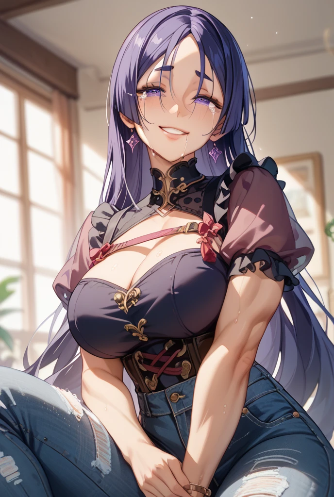 this is an animation of a asian woman sitting in an awkward position with her tits out, 1girl, gold ship (umamusume), cum in pussy, cum, censored, nipples, mosaic censoring, horse ears, breasts, pussy, animal ears, after sex, horse girl, solo, nude, spread legs, open mouth, long hair, cumdrip, sweat, closed eyes, smile, navel, blush, after vaginal, heart, bangs, completely nude, brown headwear, horse tail, grey hair, spoken heart