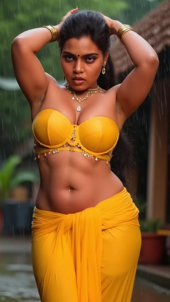 Tamil girl strapless bikini long thick braid hair to the leg only staples bikini