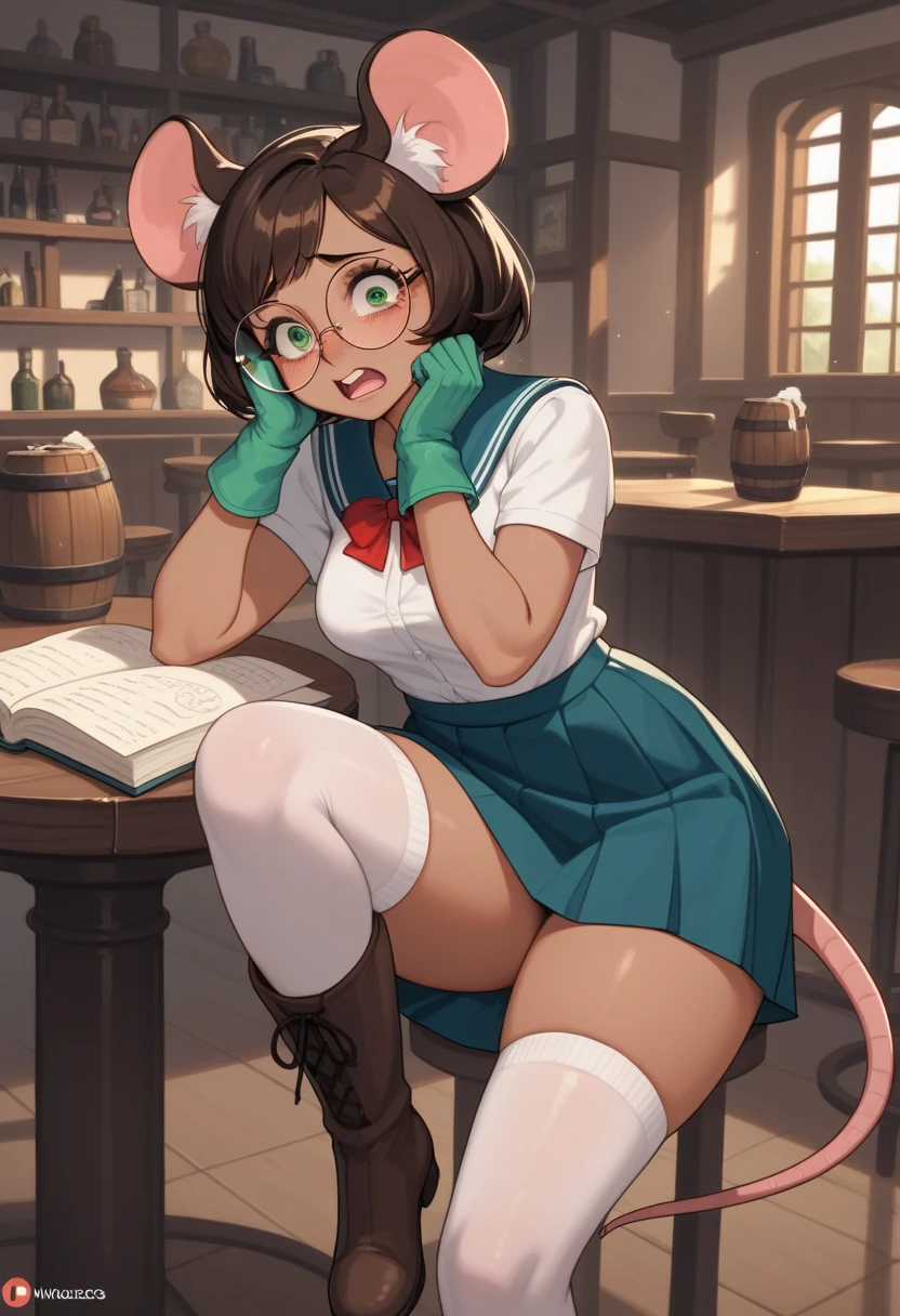 Browsing Caution,((Highest quality)),((masterpiece)),(detailed),((Anatomically correct)),((Detailed body)),((Detailed depiction)),photographed from side,sexy,Panties focus,((In the ruined church)),((Surrounded by penis shaped mushrooms)),all mushrooms are wet with semen,((Mushrooms grow under her feet)),A crying nun during a rut,((wearing glasses)),Very small breasts,Skinny body,Black hair,blunt bangs,white shirt,((shirt is open)),((white bra is exposed)),Pencil skirt,boots,Squat with your legs wide apart to the left and right,((No panties)),shaved pussy,((She is showered with cum from all sides)),((the dildo has testicles)),((She is showered with cum from around mushrooms)),The her body is wet with large amount semen,Semen splashes onto her from all around her,she is covered in cum all over,The dildo ejaculates large amount of semen into the vagina,