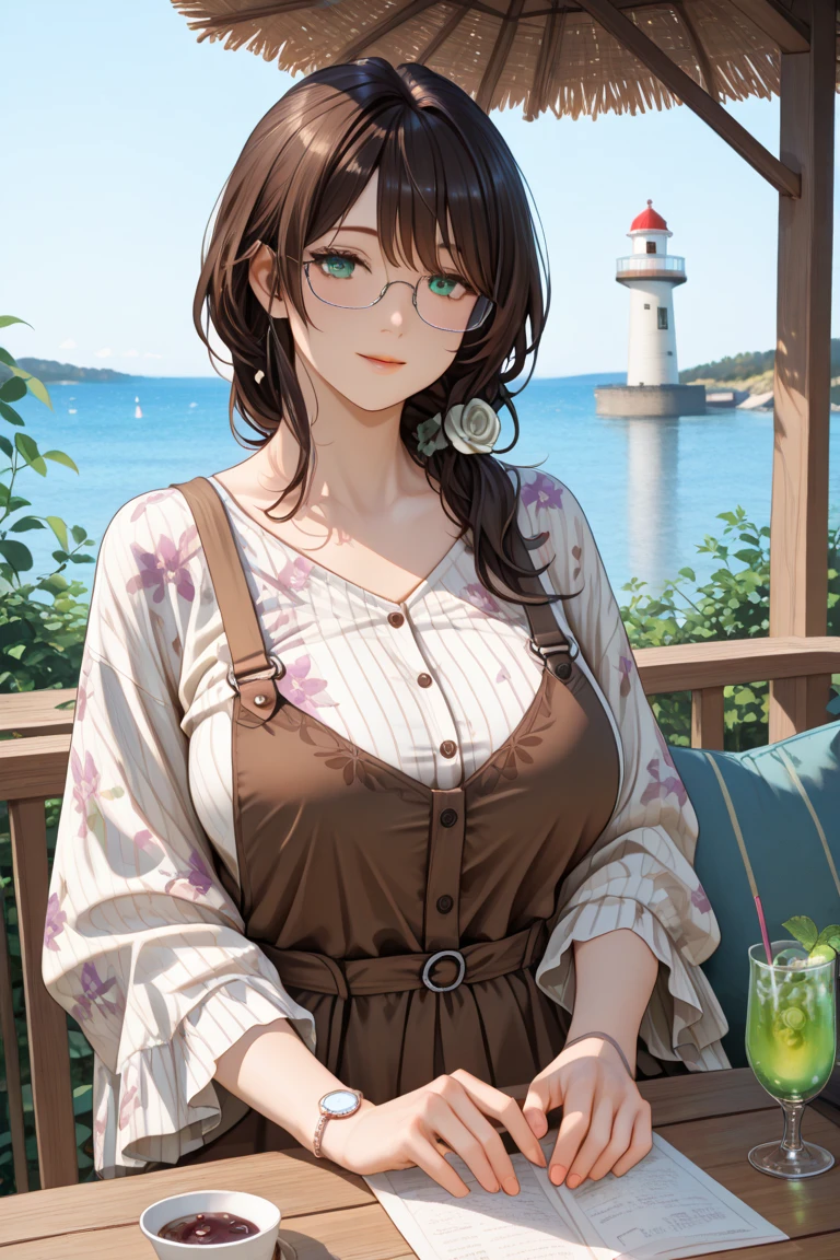 1 female、brown hair、curly hair、blue eyes、thick lips、Black turtleneck knit dress、off shoulder、slim、valley、beautiful breasts、Fresh greenery、Tea plantation、sunlight、masterpiece、ultra high resolution、perfect lighting、16k